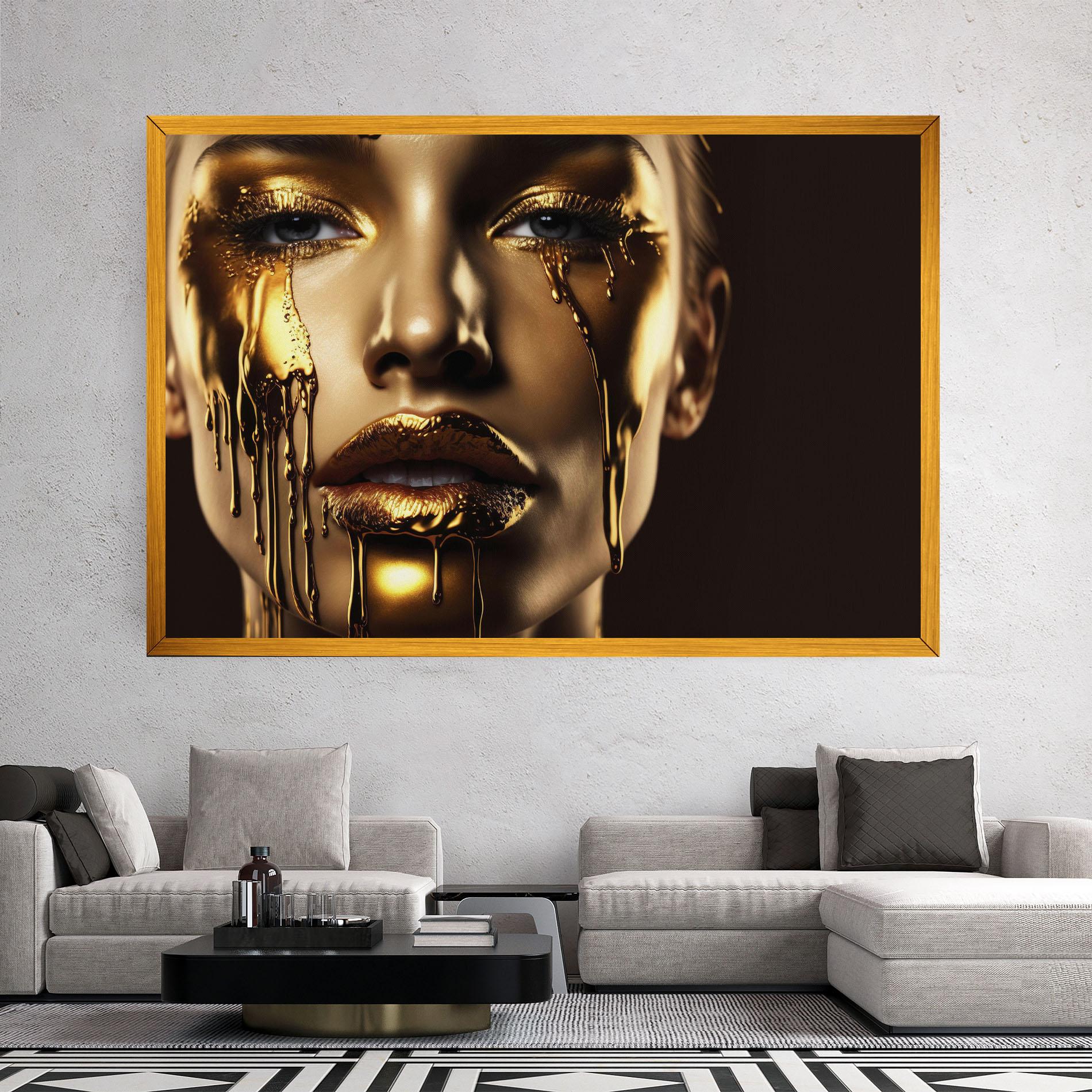 Tablou Canvas Gold Dripping Makeup mockup 2