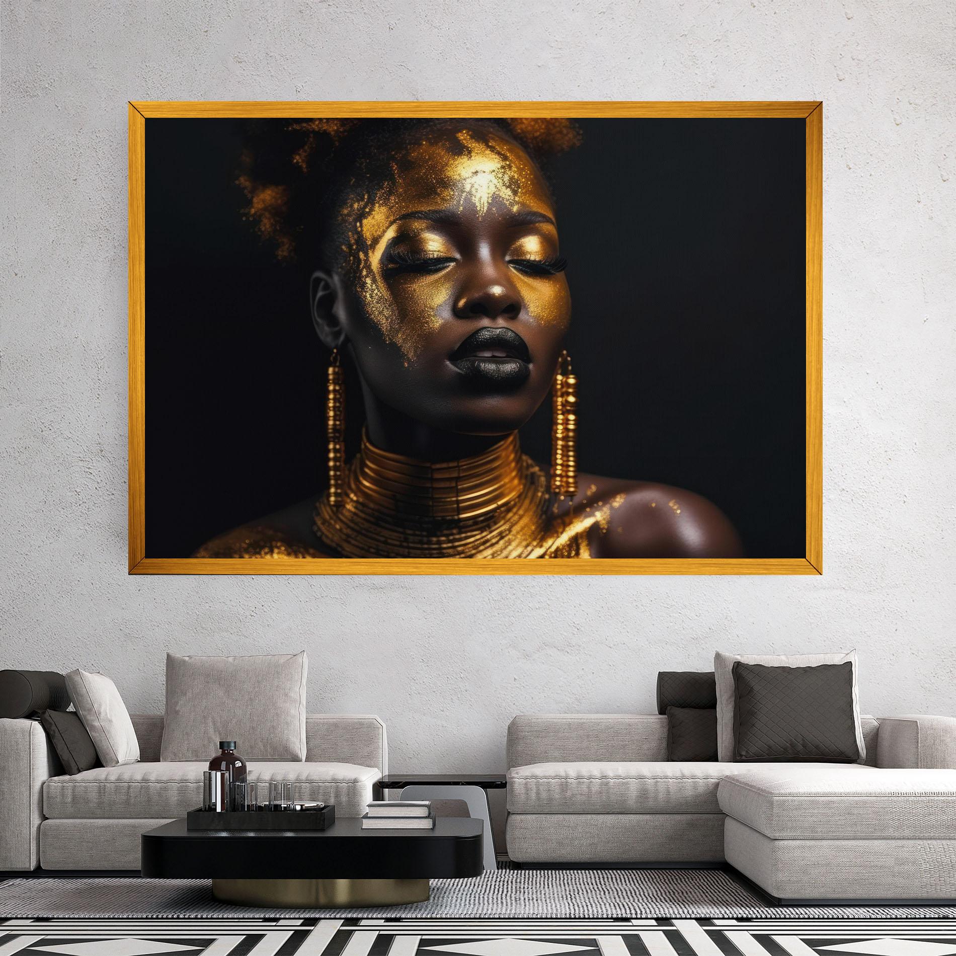 Tablou Canvas Gold Makeup Black Lips mockup 2