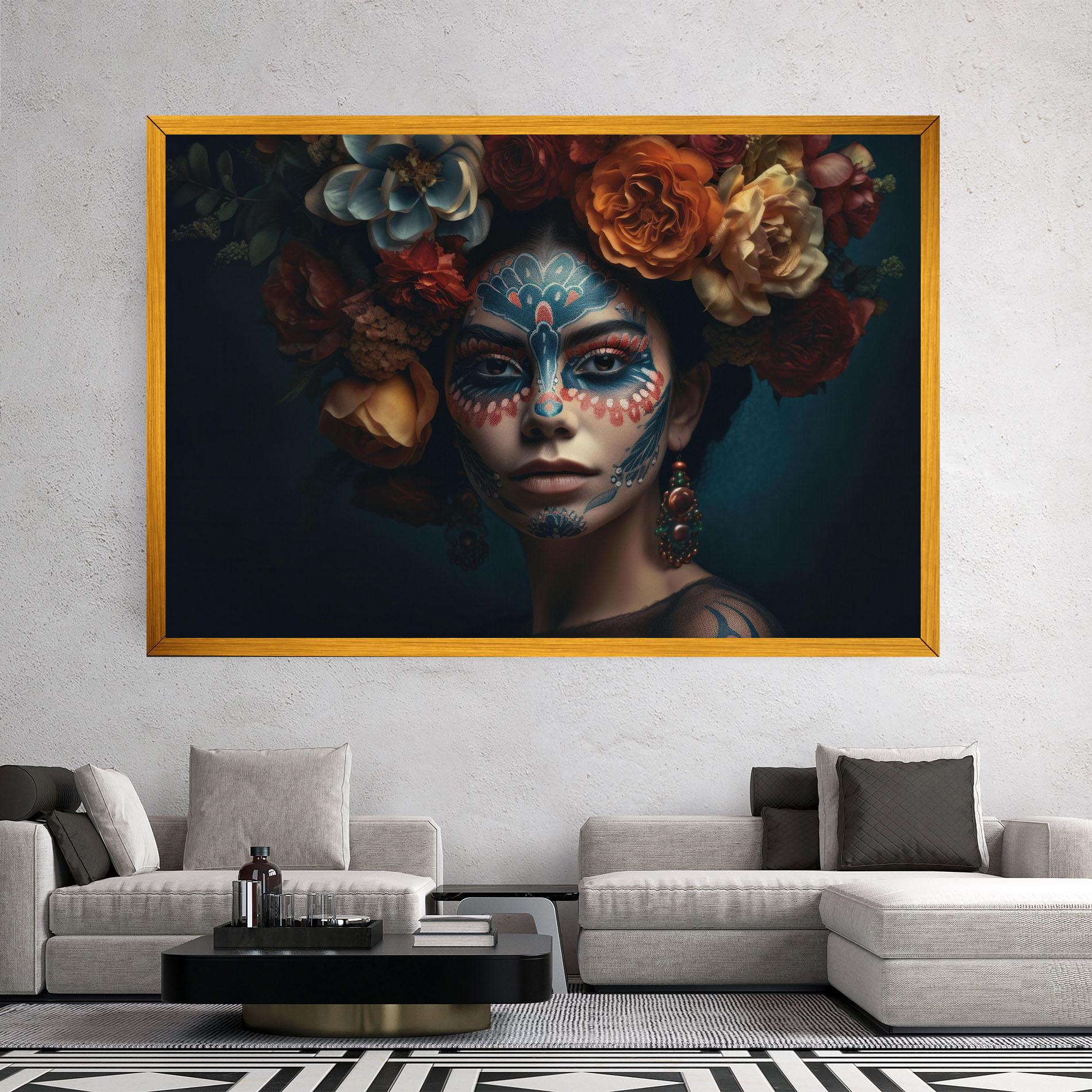 Tablou Canvas Skull Makeup mockup 2