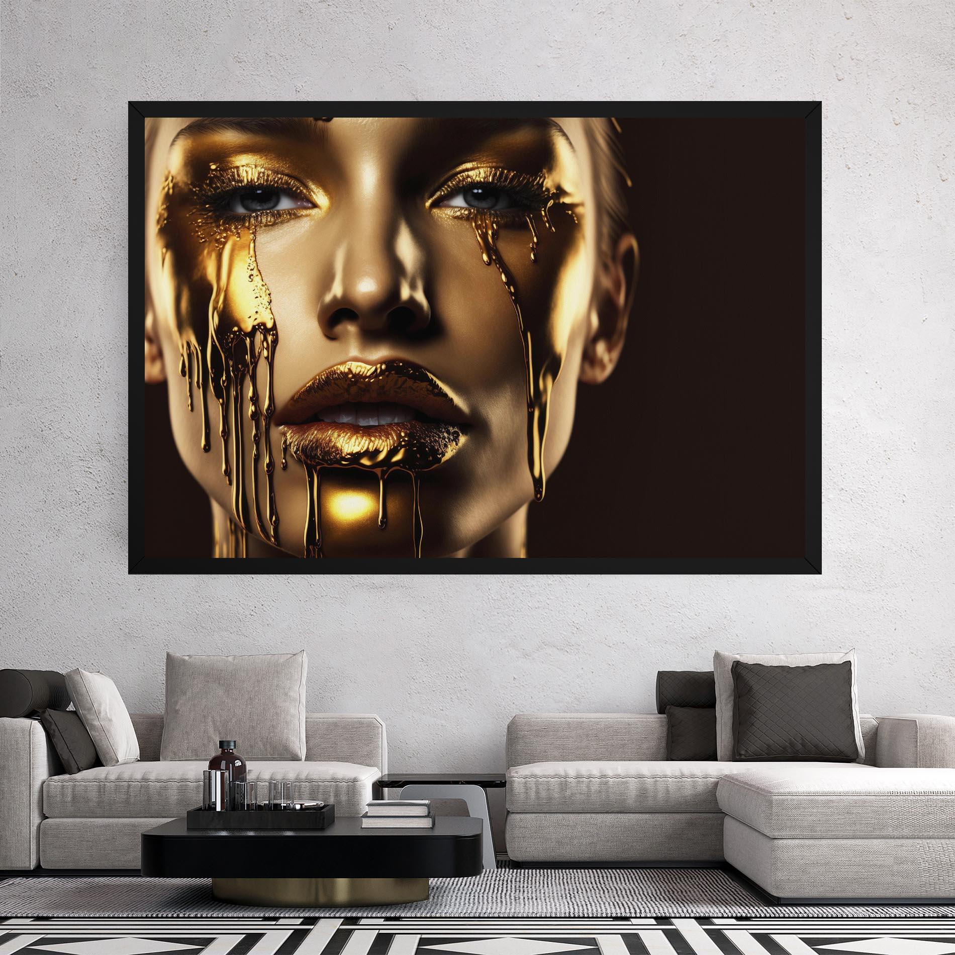 Tablou Canvas Gold Dripping Makeup mockup 2
