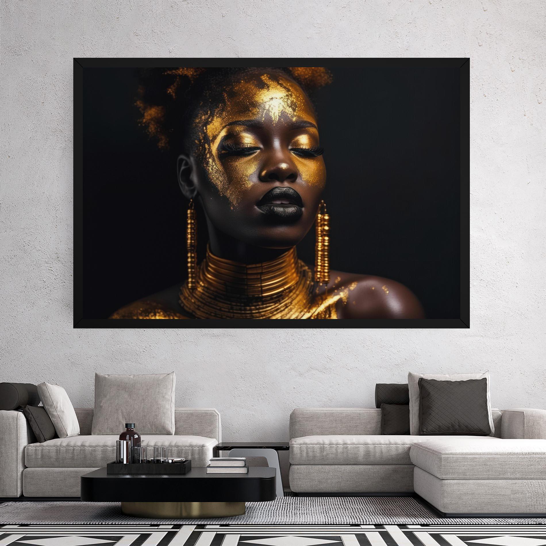 Tablou Canvas Gold Makeup Black Lips mockup 2