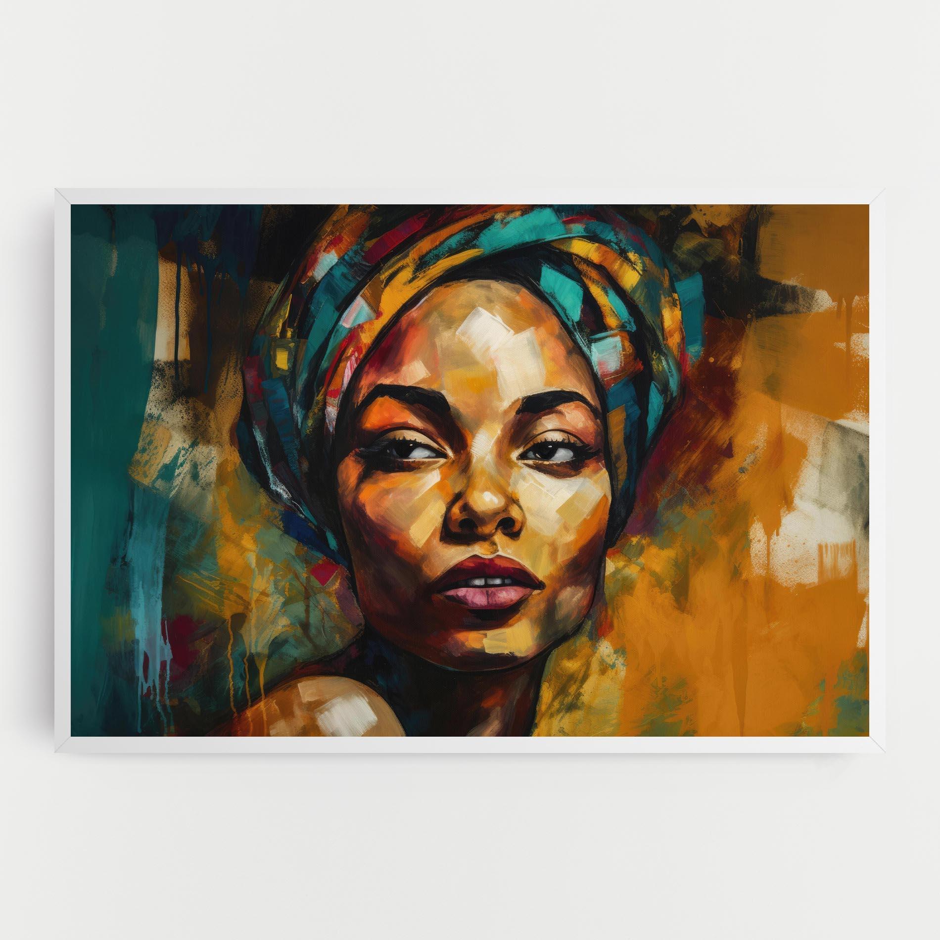 Tablou Canvas African Woman Looking mockup 0