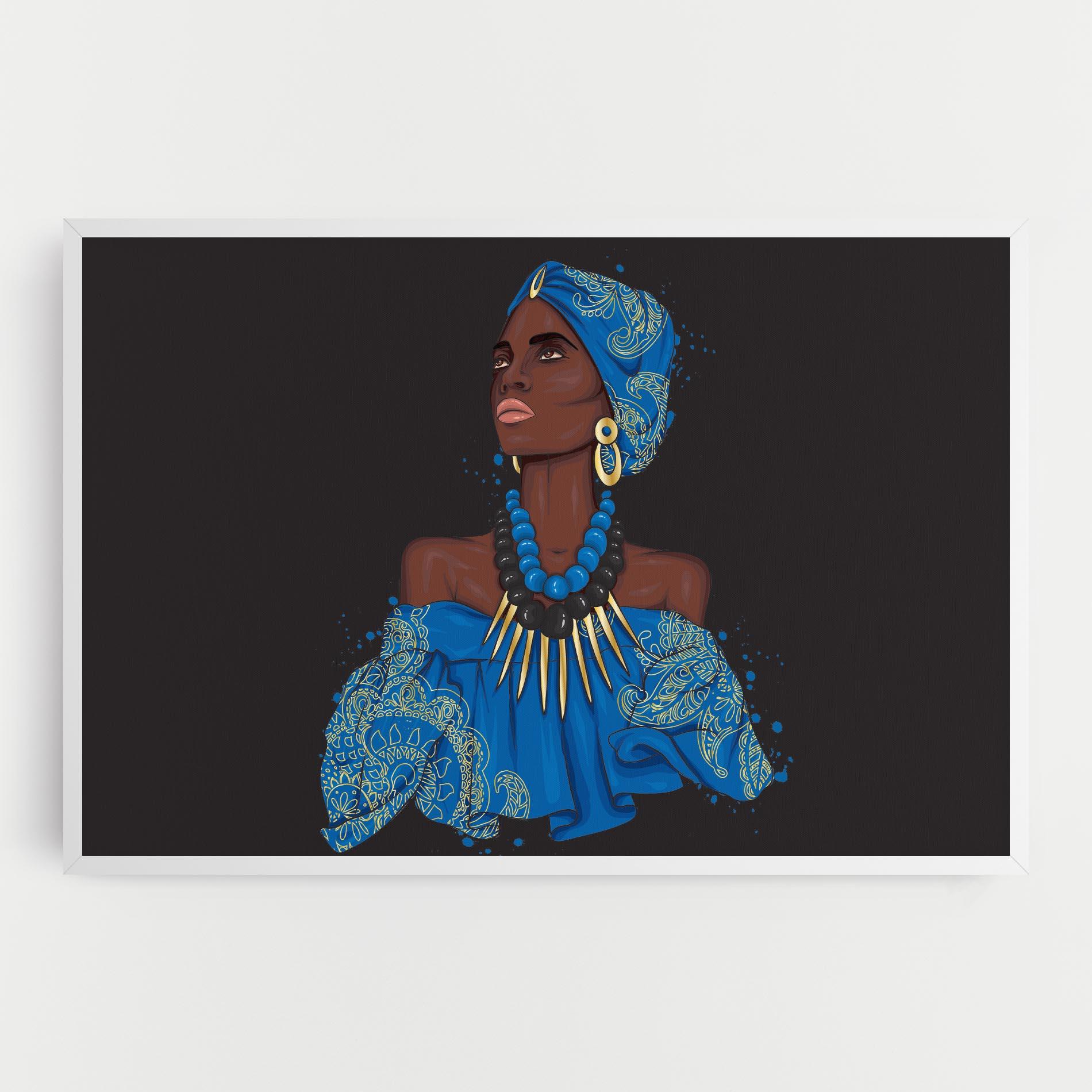 Tablou Canvas Blue African Outfit mockup 0