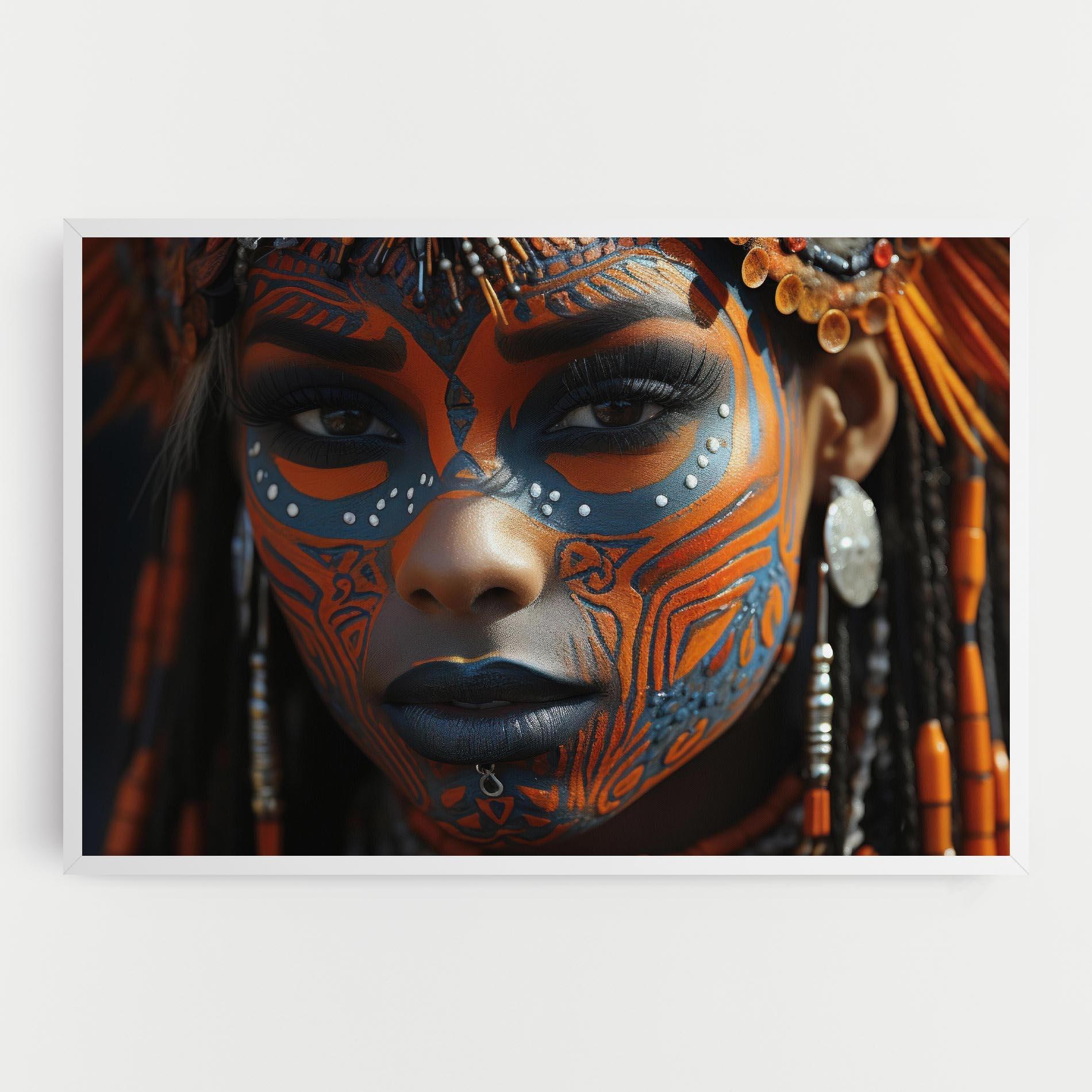 Tablou Canvas Orange Tribal Paint mockup 0