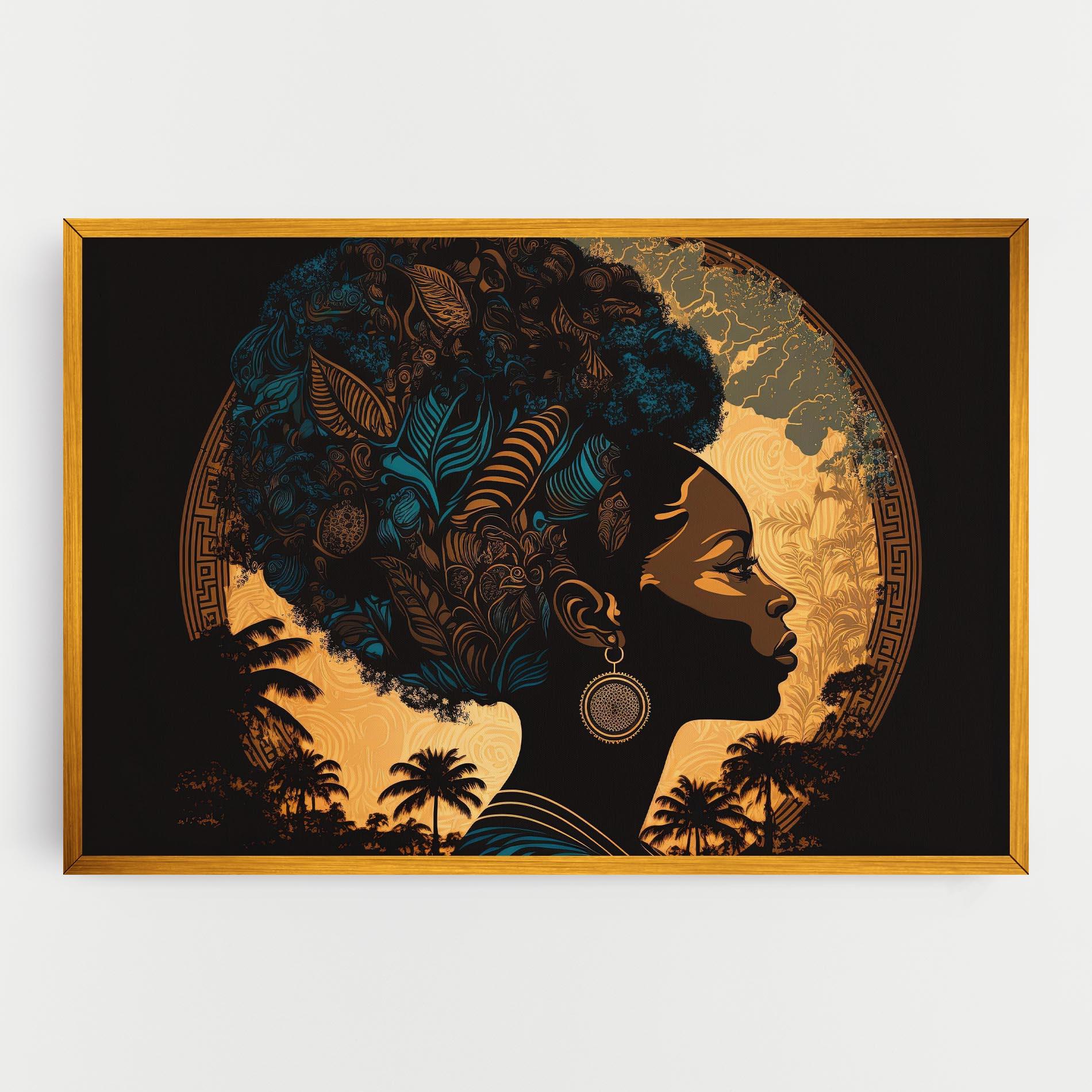 Tablou Canvas African Profile Woman mockup 0