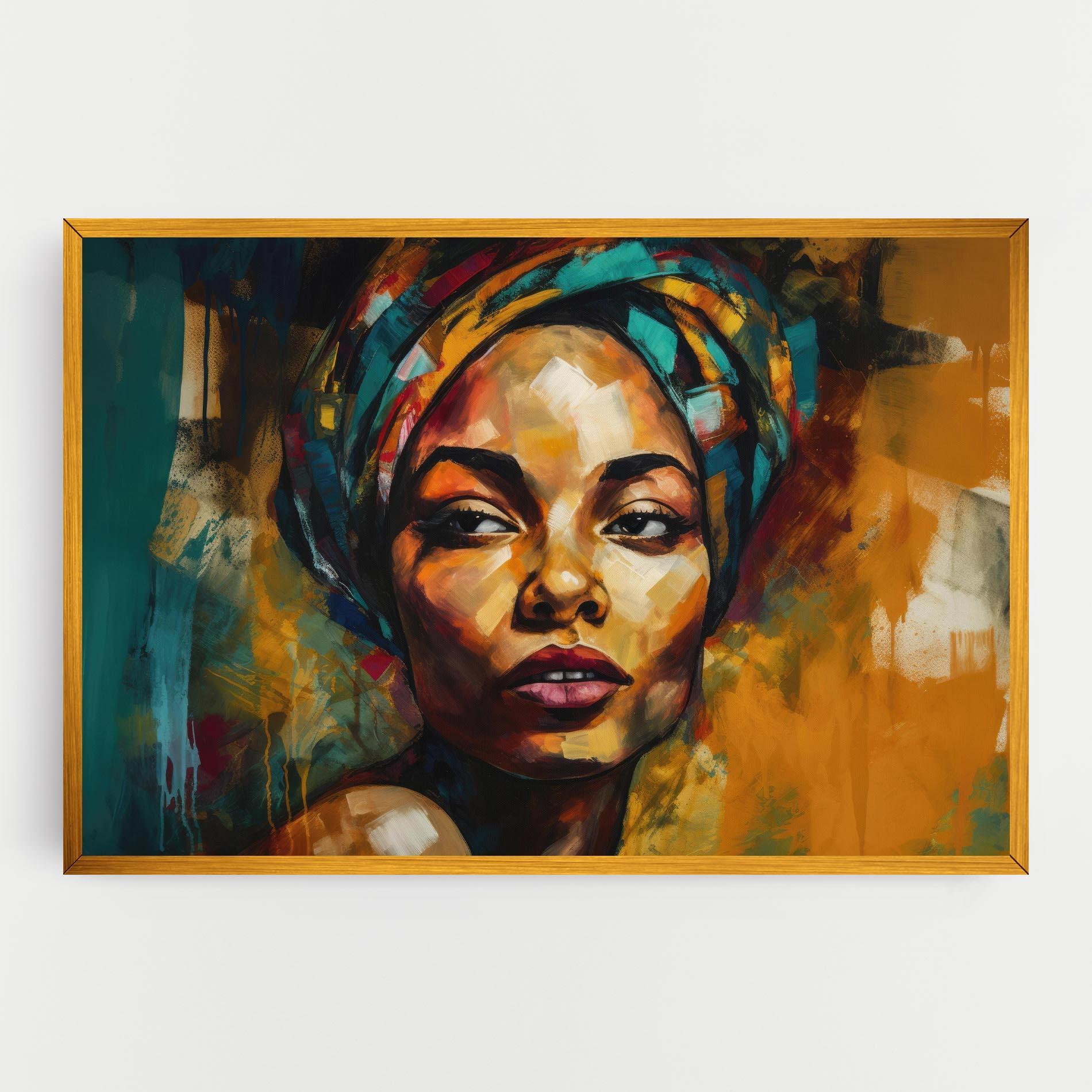 Tablou Canvas African Woman Looking mockup 0