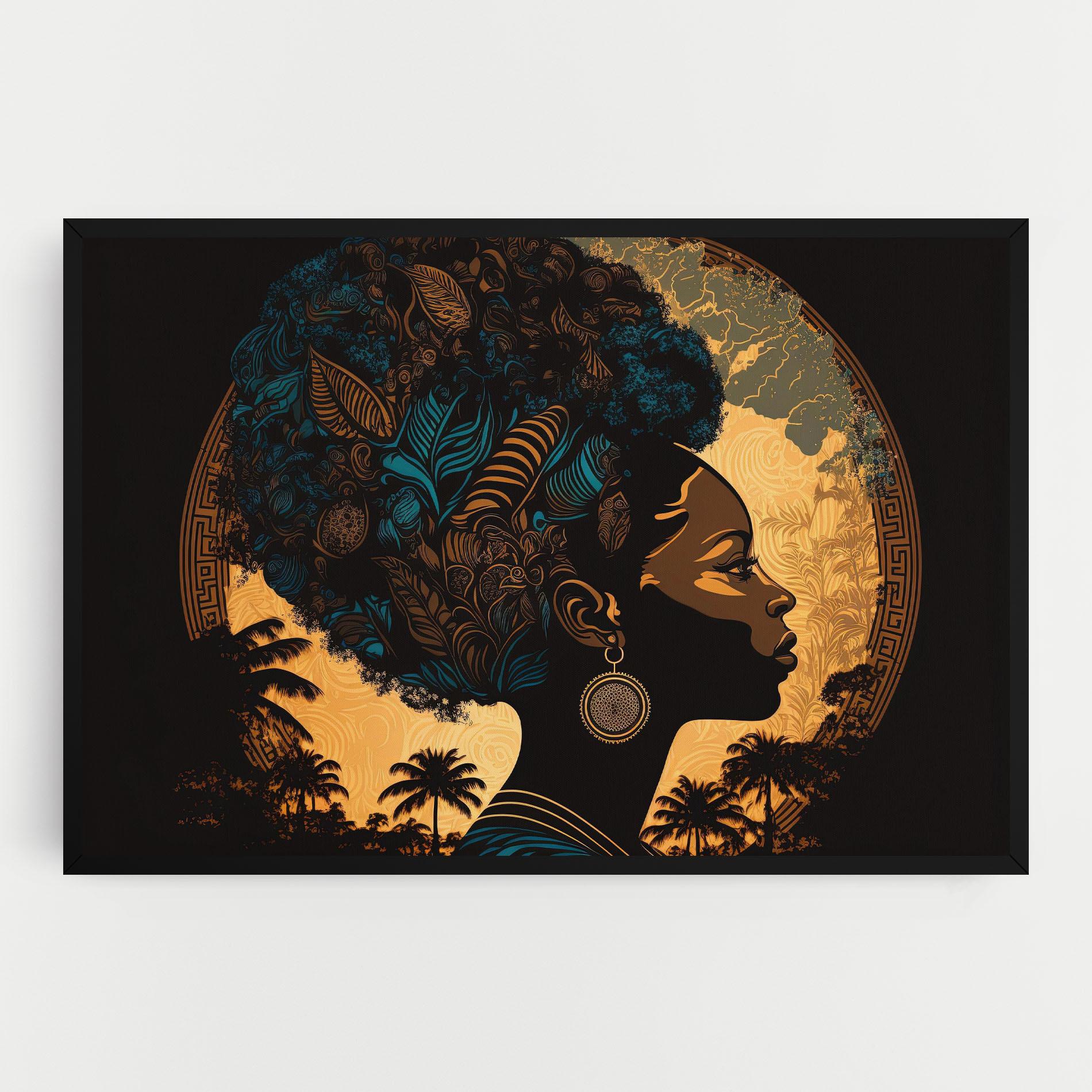 Tablou Canvas African Profile Woman mockup 0