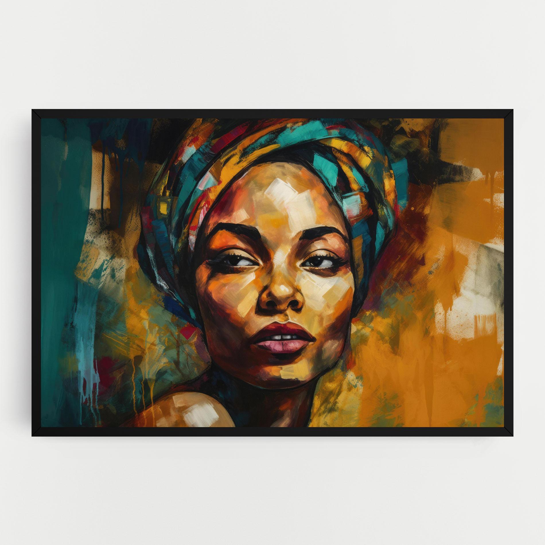 Tablou Canvas African Woman Looking mockup 0
