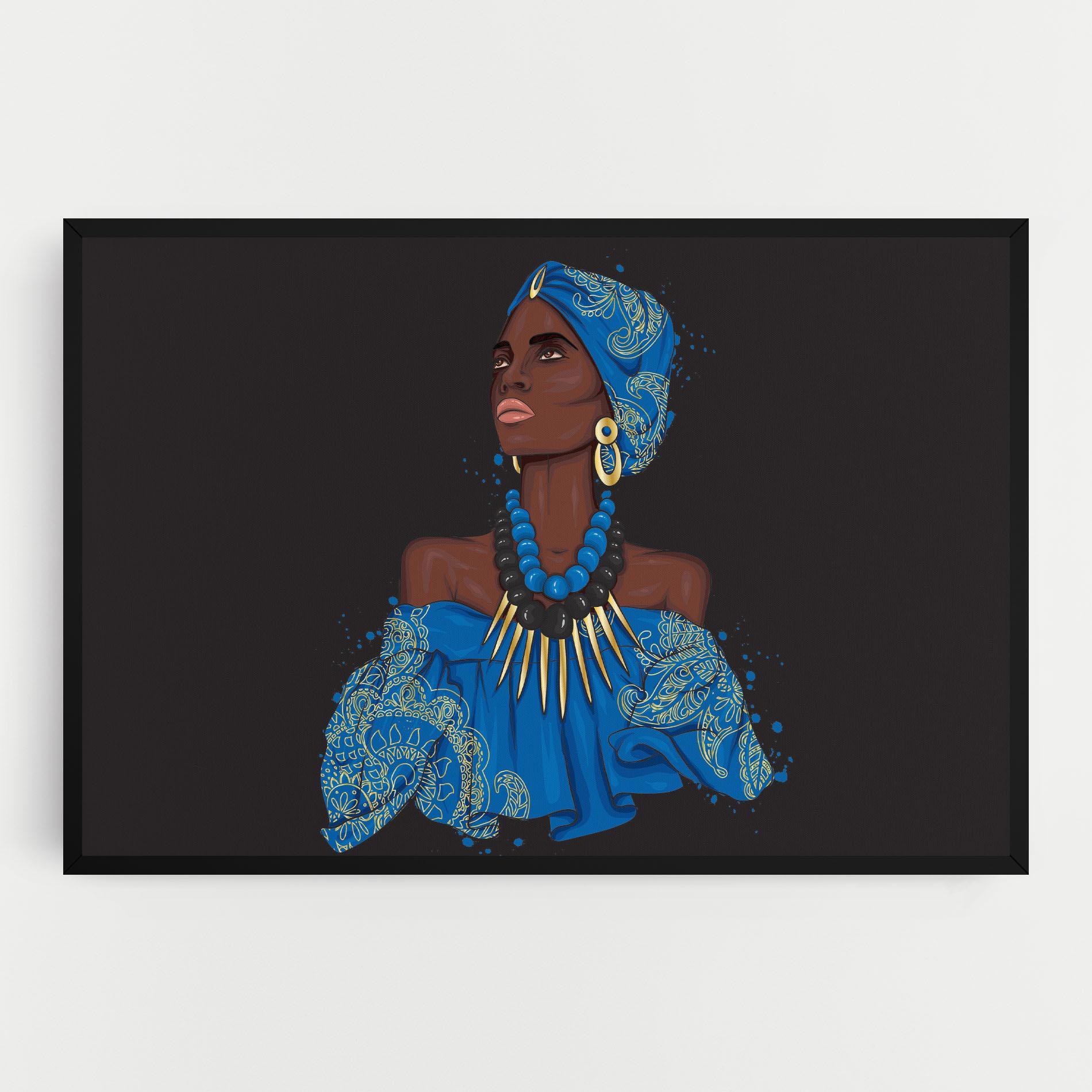 Tablou Canvas Blue African Outfit mockup 0