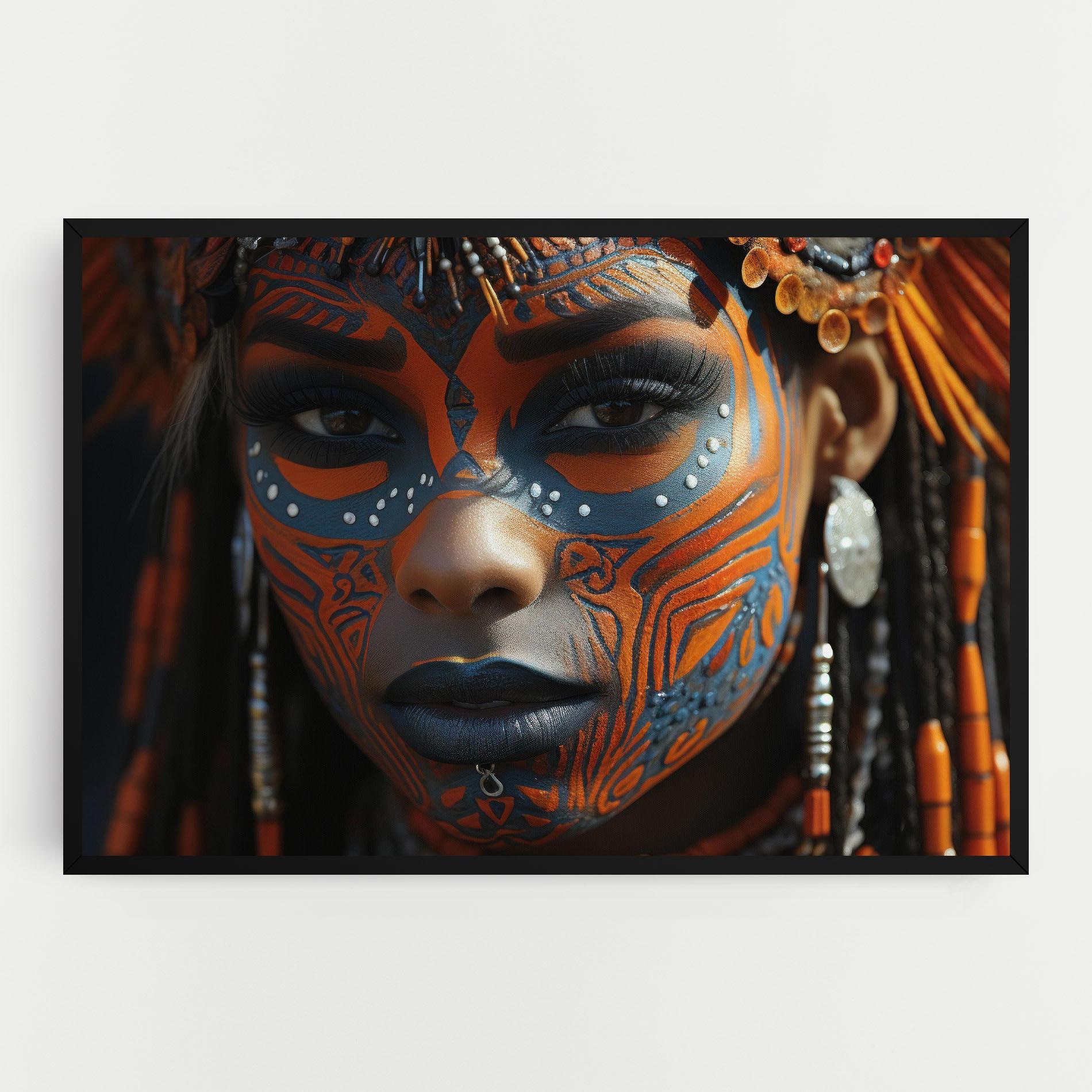 Tablou Canvas Orange Tribal Paint mockup 0