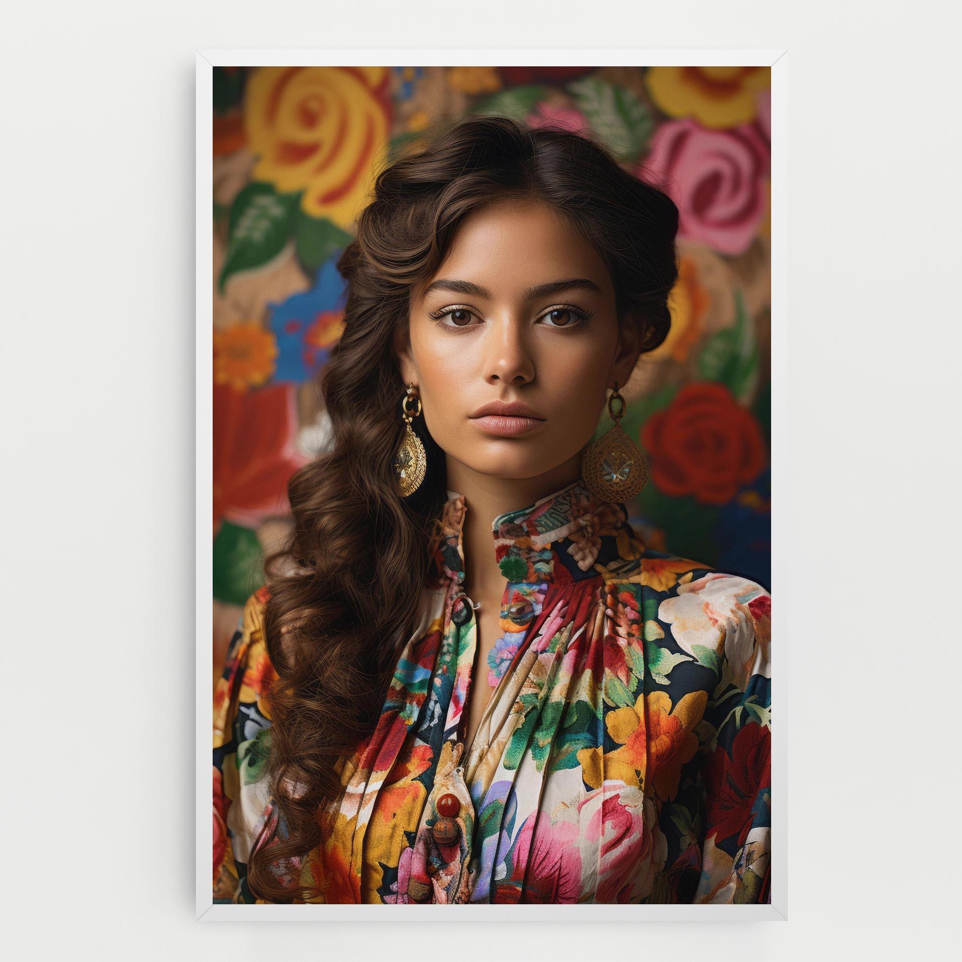 Tablou Canvas Floral Dress Long Hair mockup 0