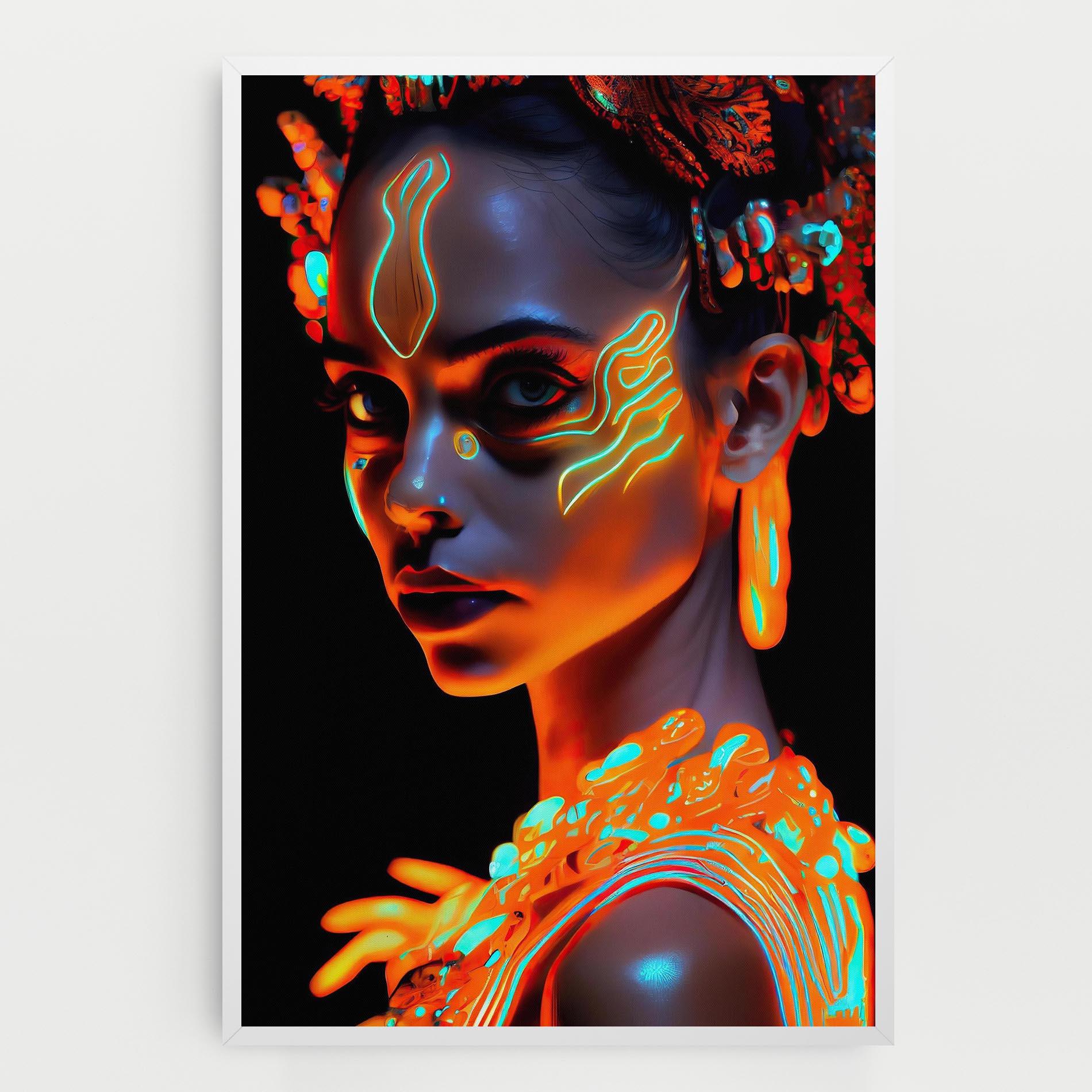 Tablou Canvas Glowing Face Paint mockup 0