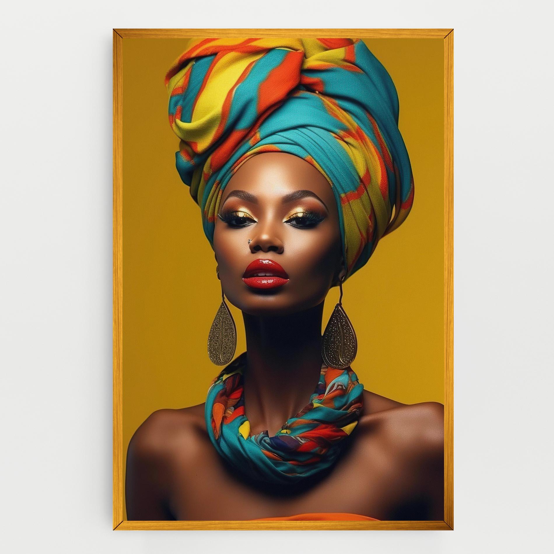 Tablou Canvas African Yellow Portrait mockup 0