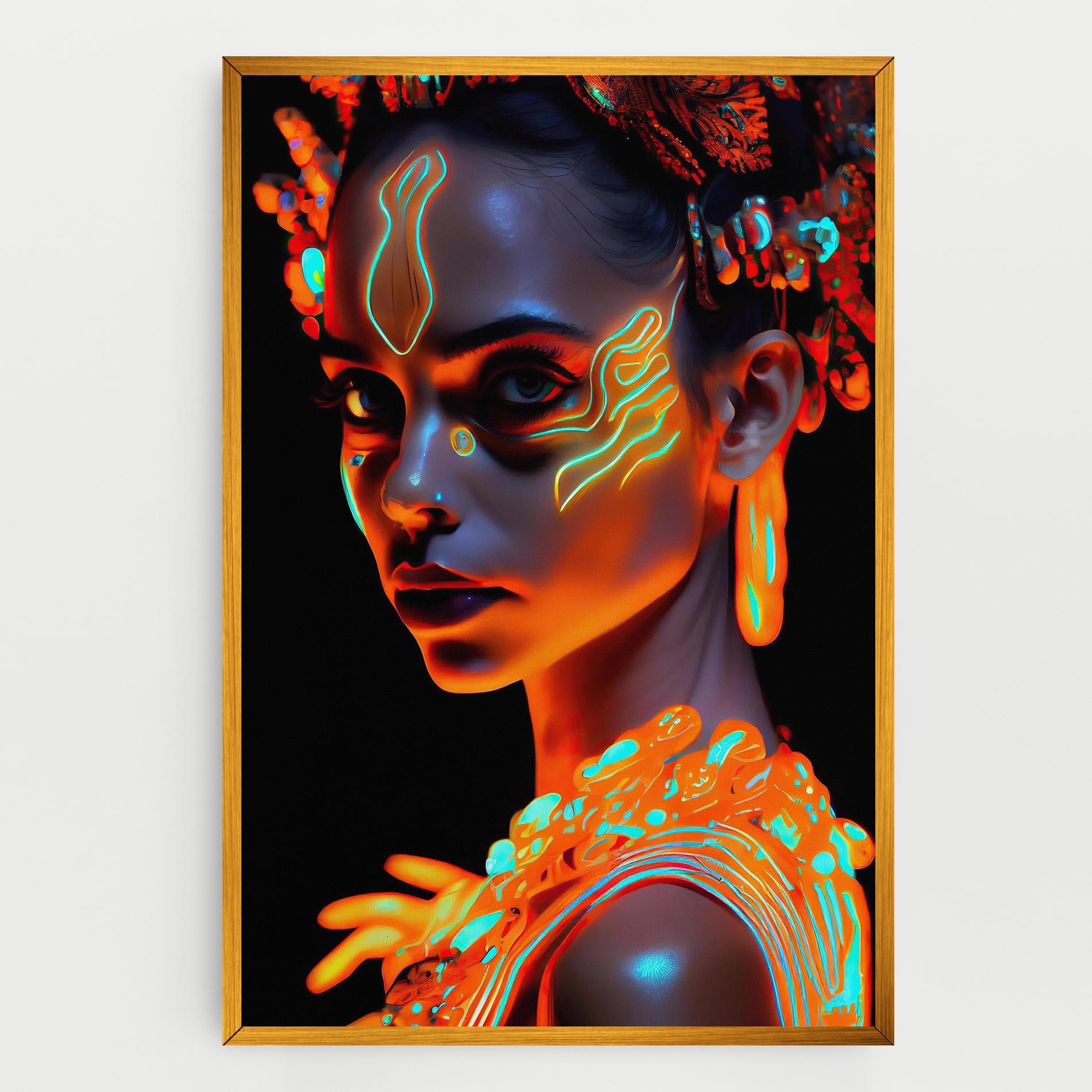Tablou Canvas Glowing Face Paint mockup 0