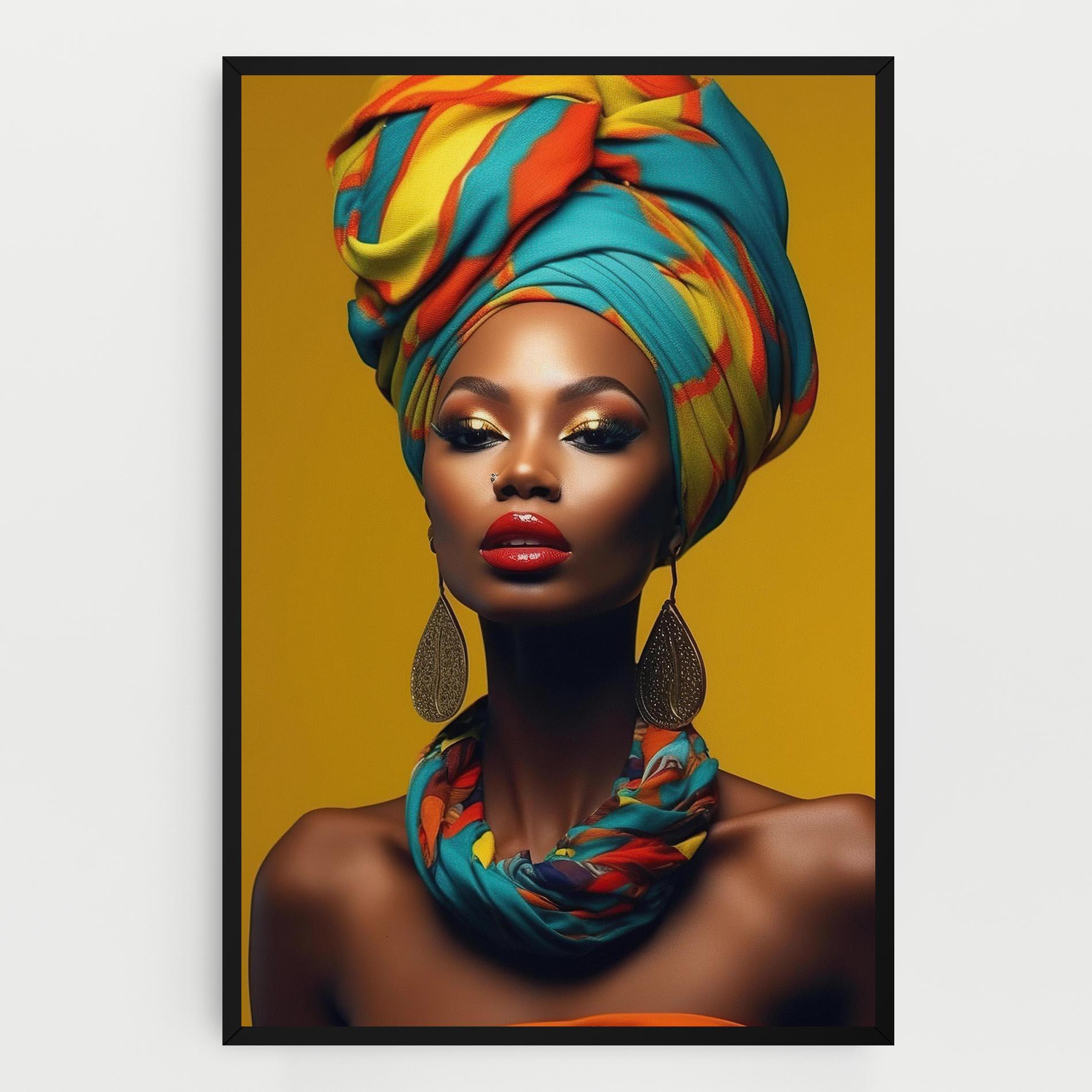 Tablou Canvas African Yellow Portrait mockup 0