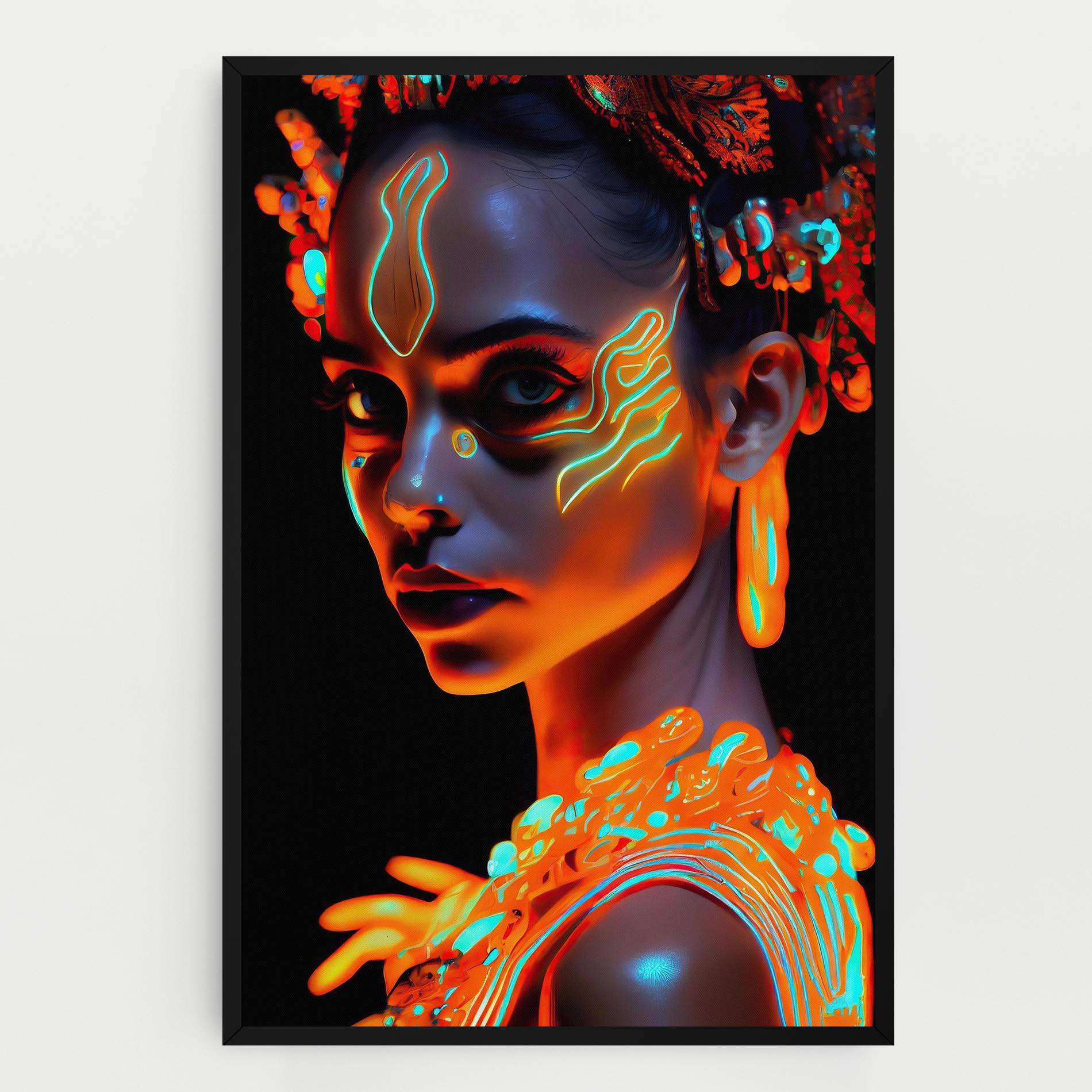 Tablou Canvas Glowing Face Paint mockup 0
