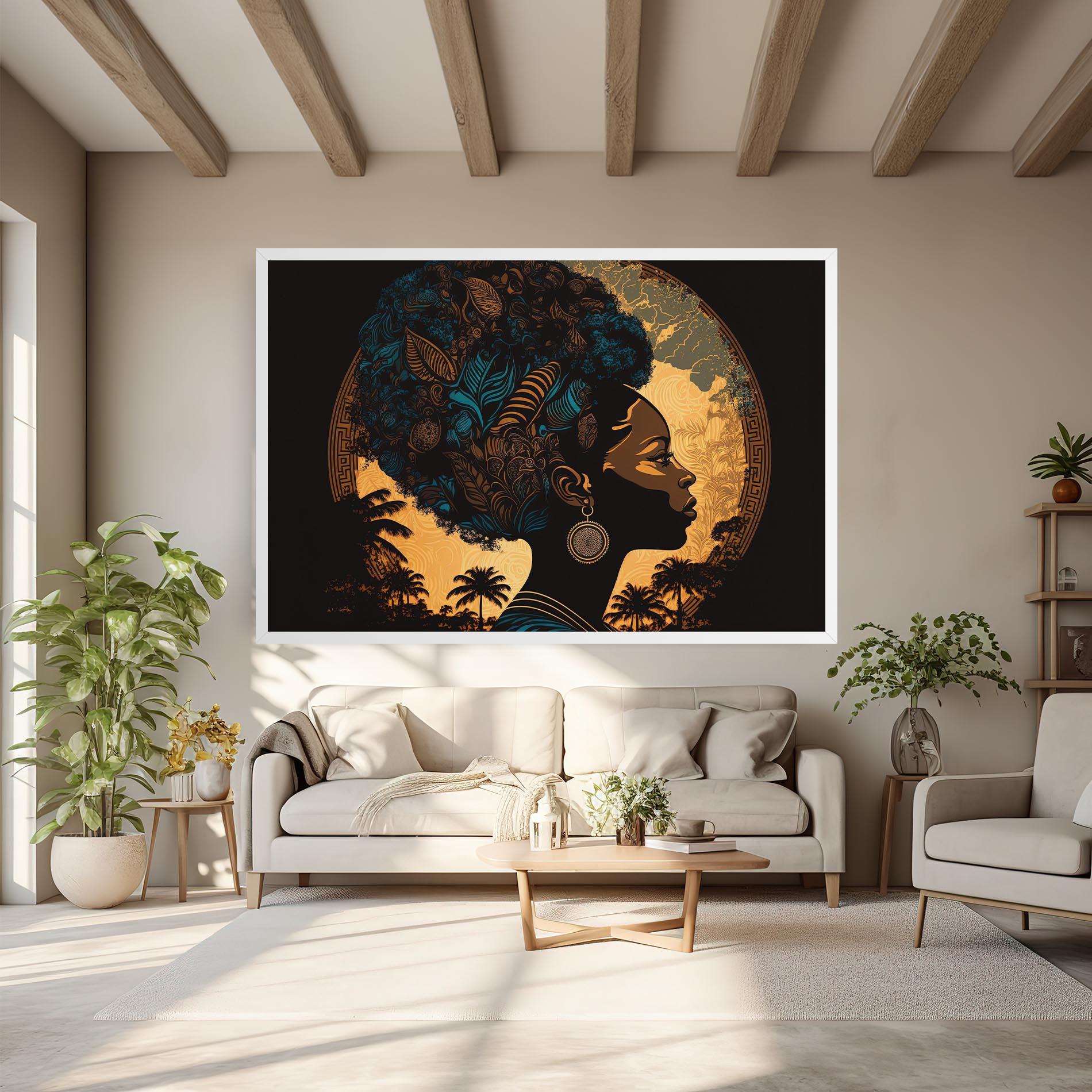 Tablou Canvas African Profile Woman mockup 6