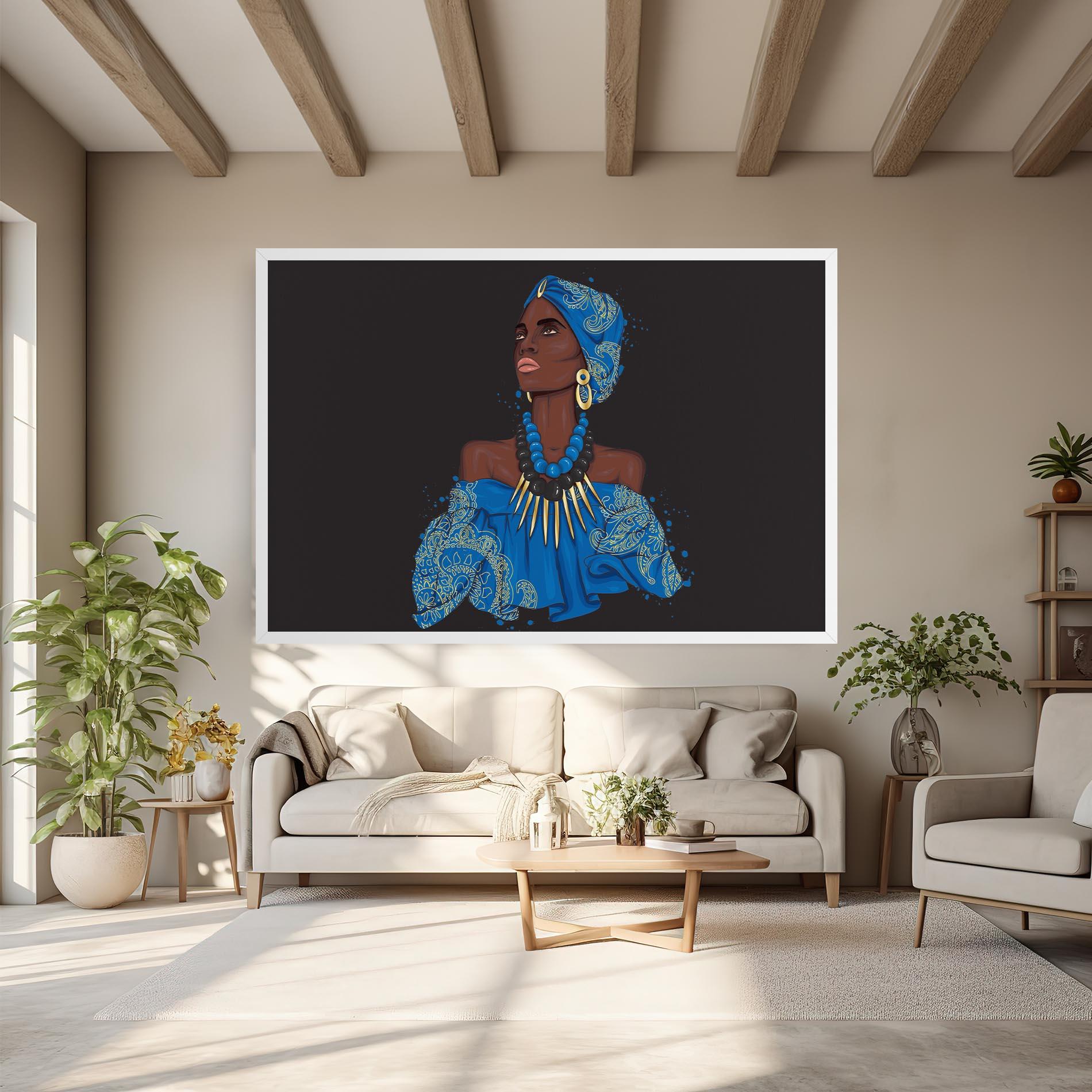 Tablou Canvas Blue African Outfit mockup 6