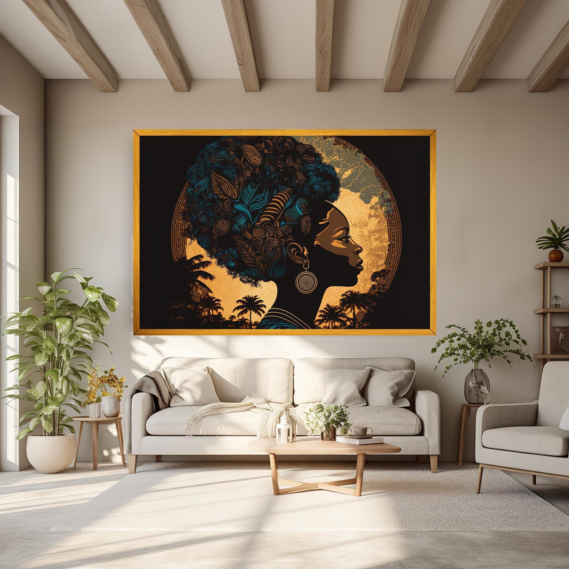 Tablou Canvas African Profile Woman mockup 6