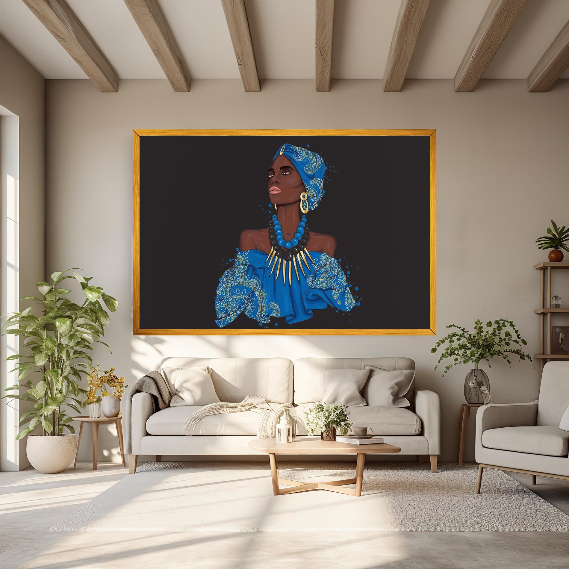 Tablou Canvas Blue African Outfit mockup 6