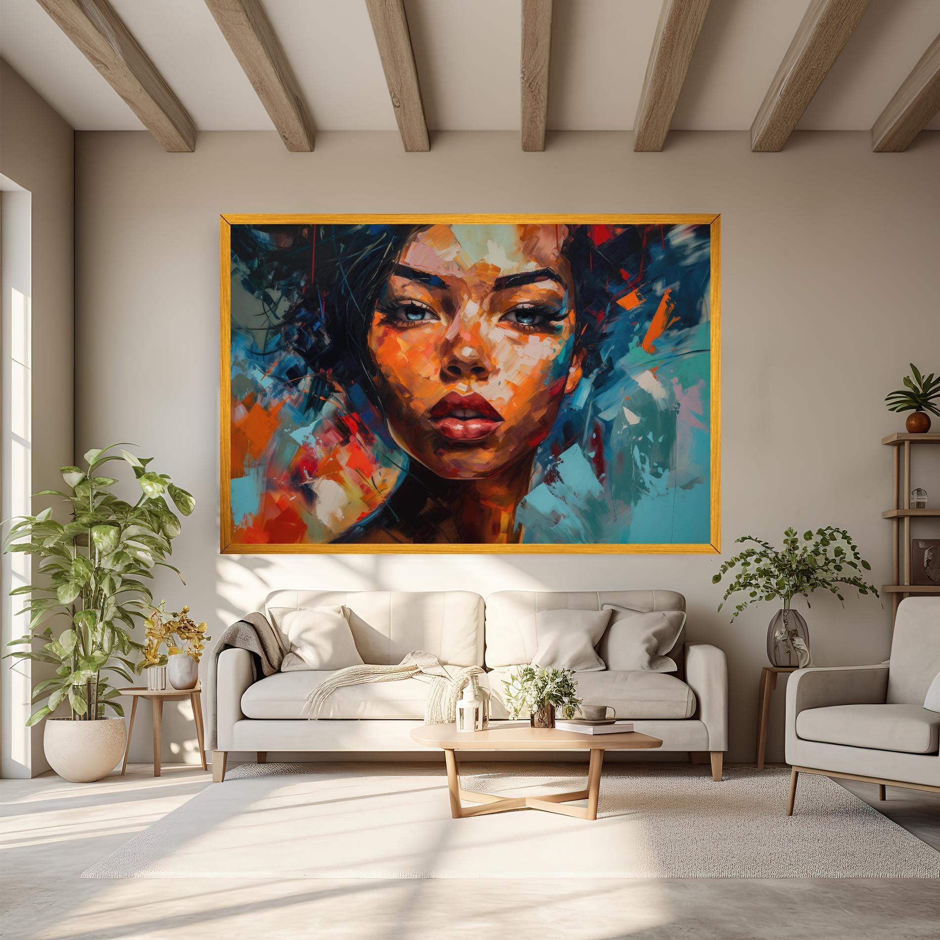 Tablou Canvas Intense Fiery Portrait mockup 6