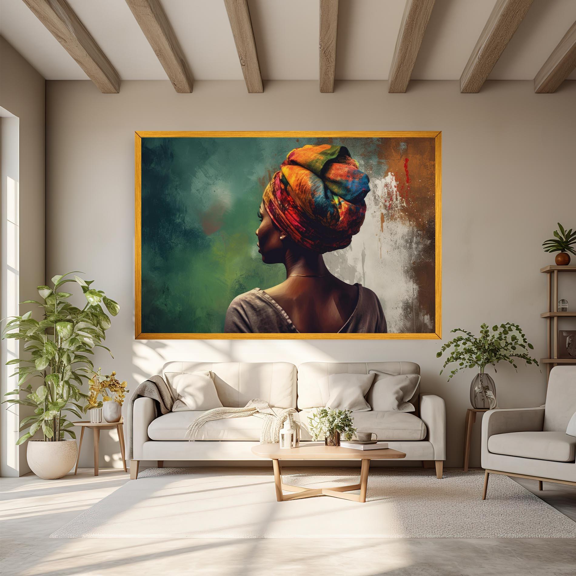 Tablou Canvas Yellow Turban Art mockup 6