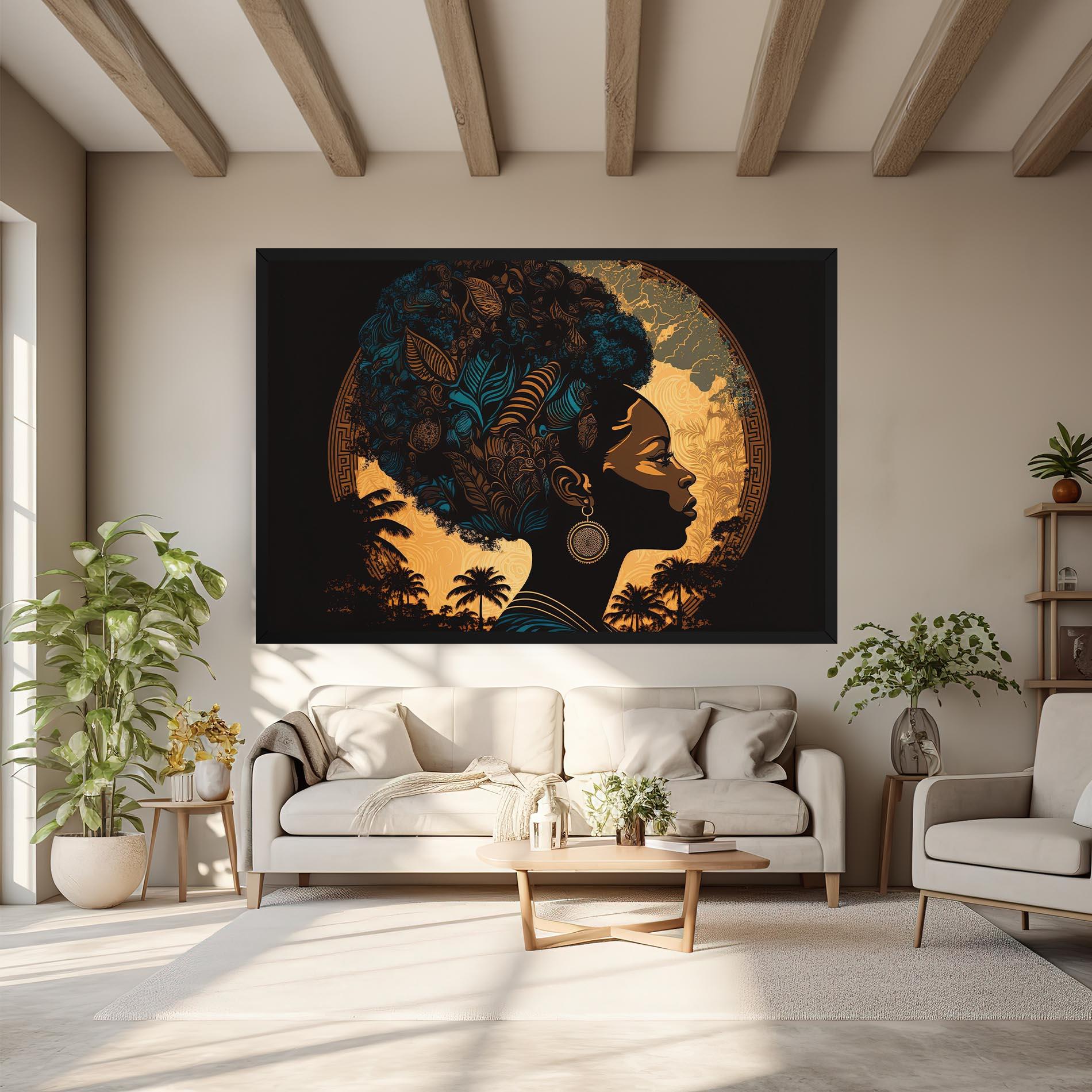 Tablou Canvas African Profile Woman mockup 6