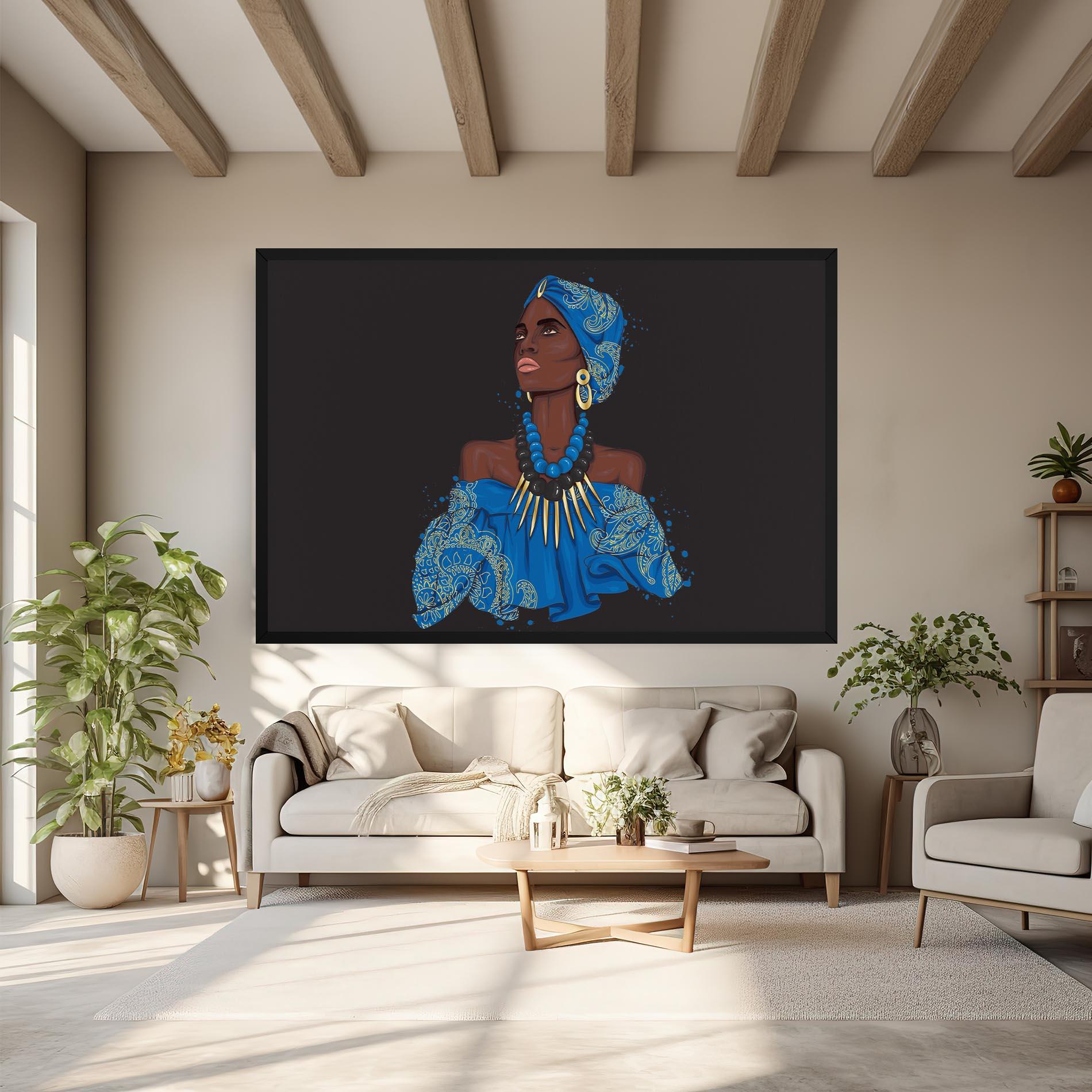 Tablou Canvas Blue African Outfit mockup 6