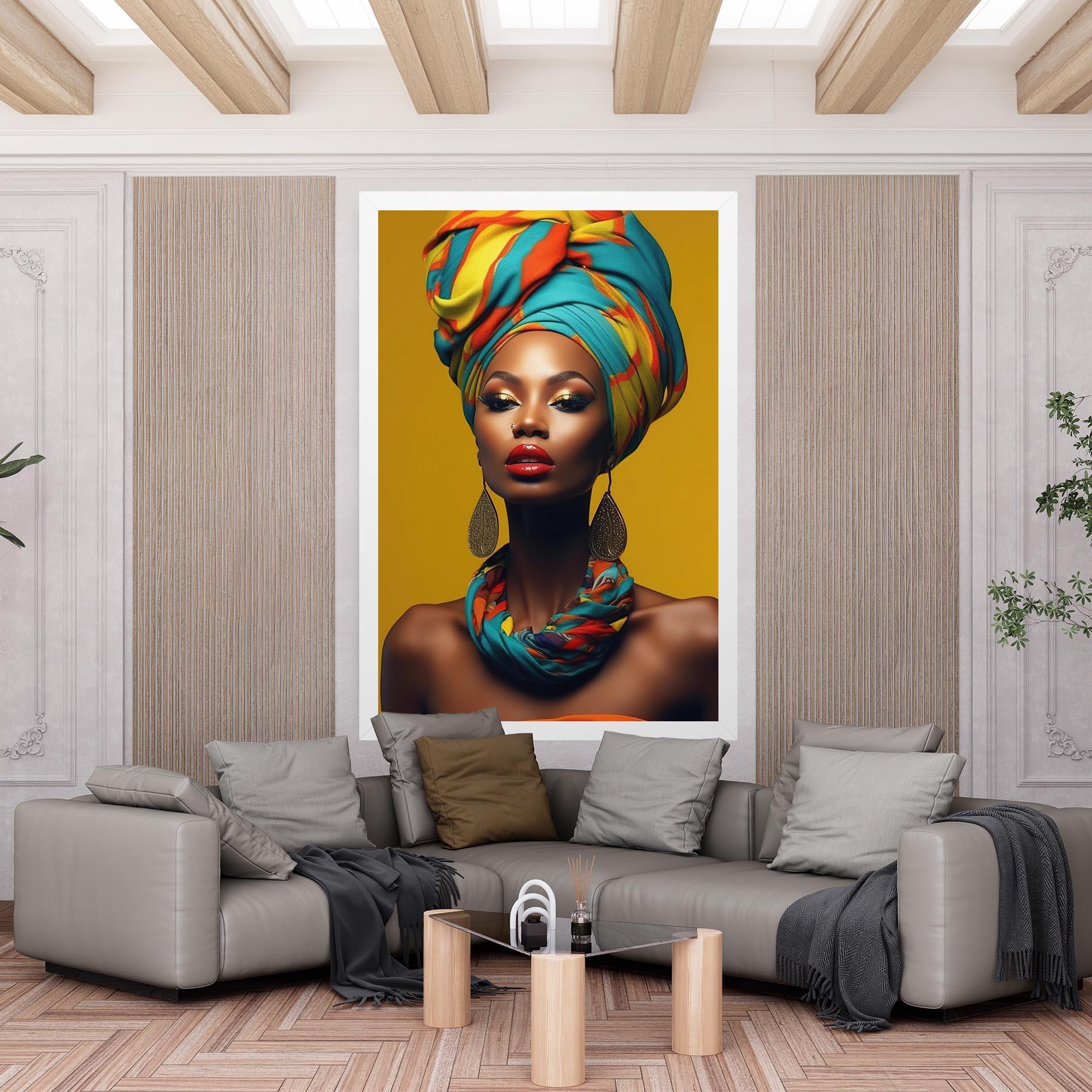Tablou Canvas African Yellow Portrait mockup 6