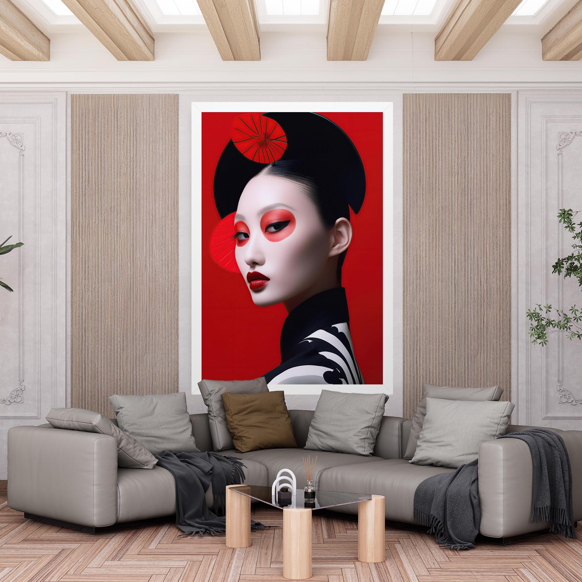 Tablou Canvas Asiatic Red Makeup mockup 6