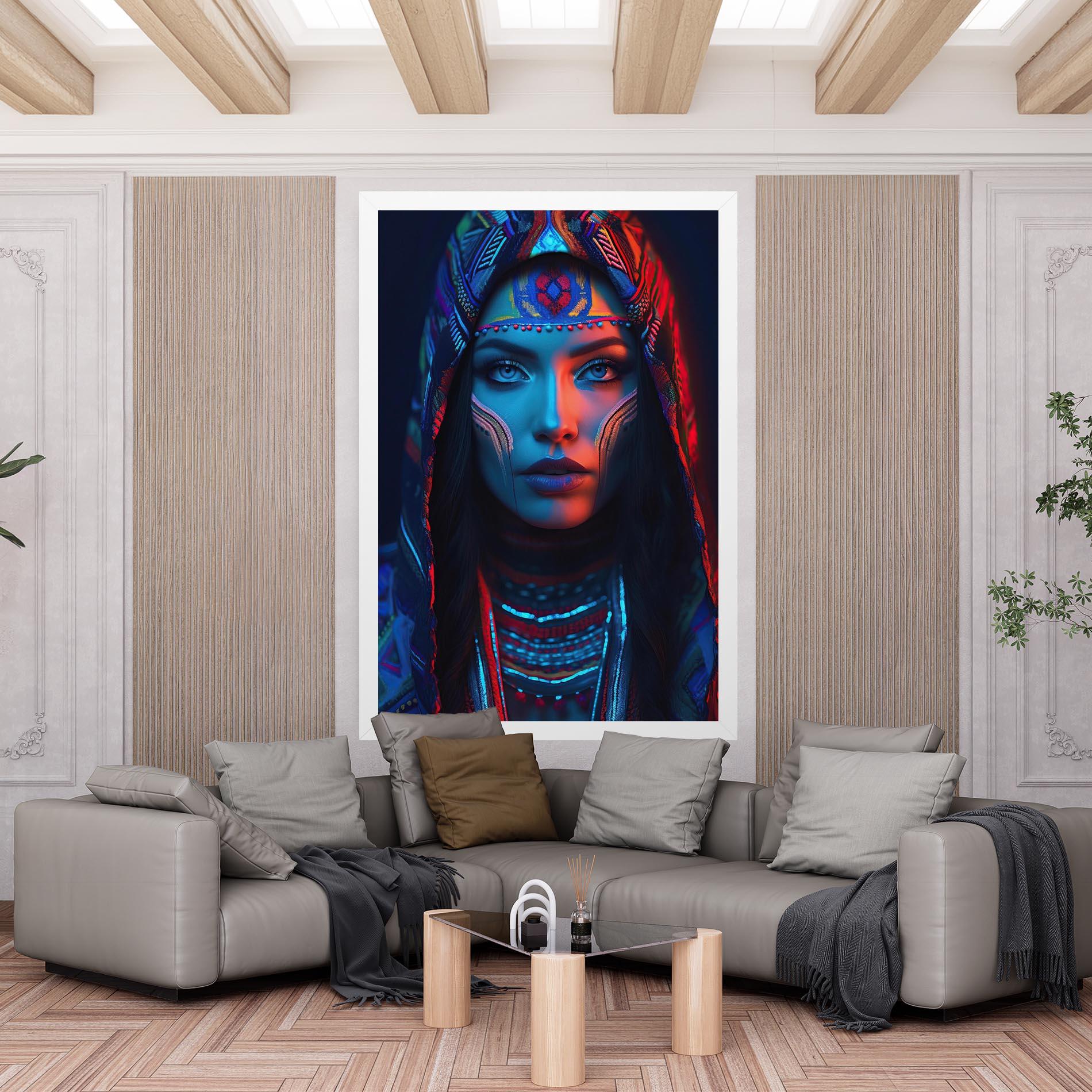 Tablou Canvas Blue Red Light Hood mockup 6