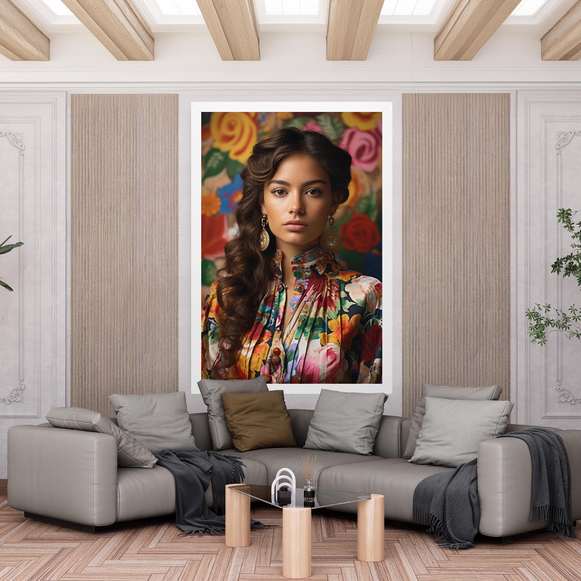 Tablou Canvas Floral Dress Long Hair mockup 6