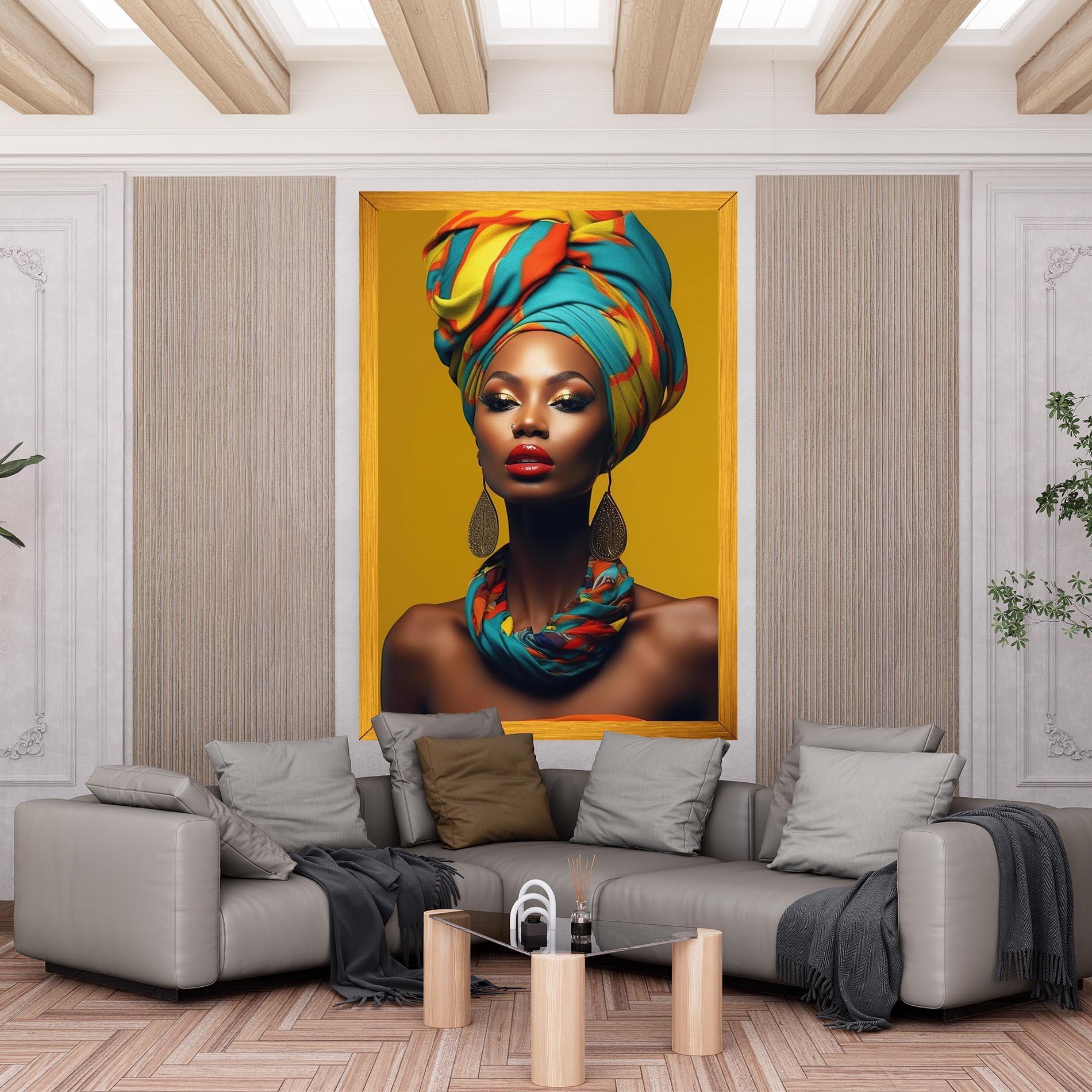 Tablou Canvas African Yellow Portrait mockup 6