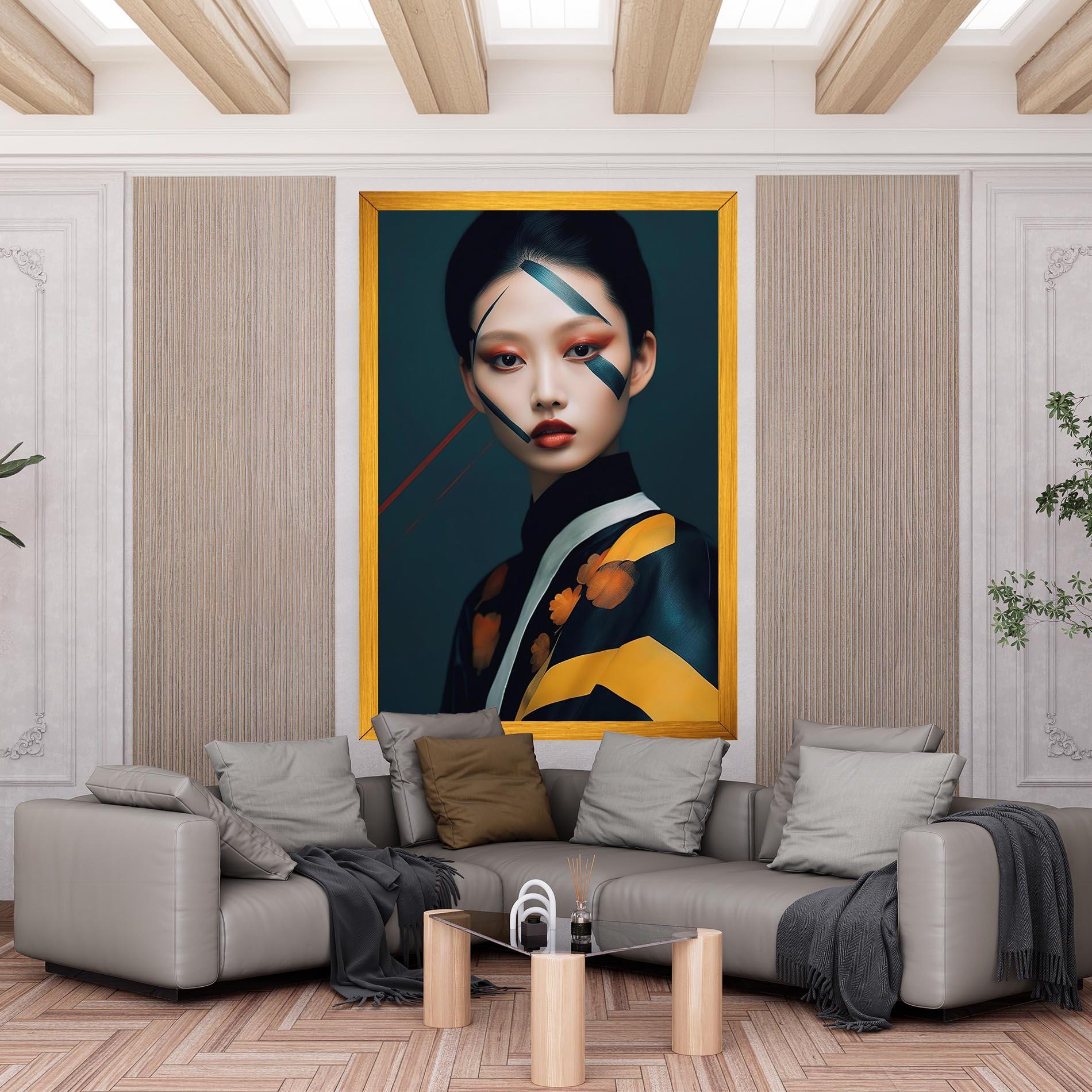 Tablou Canvas Asian Painted Woman mockup 6