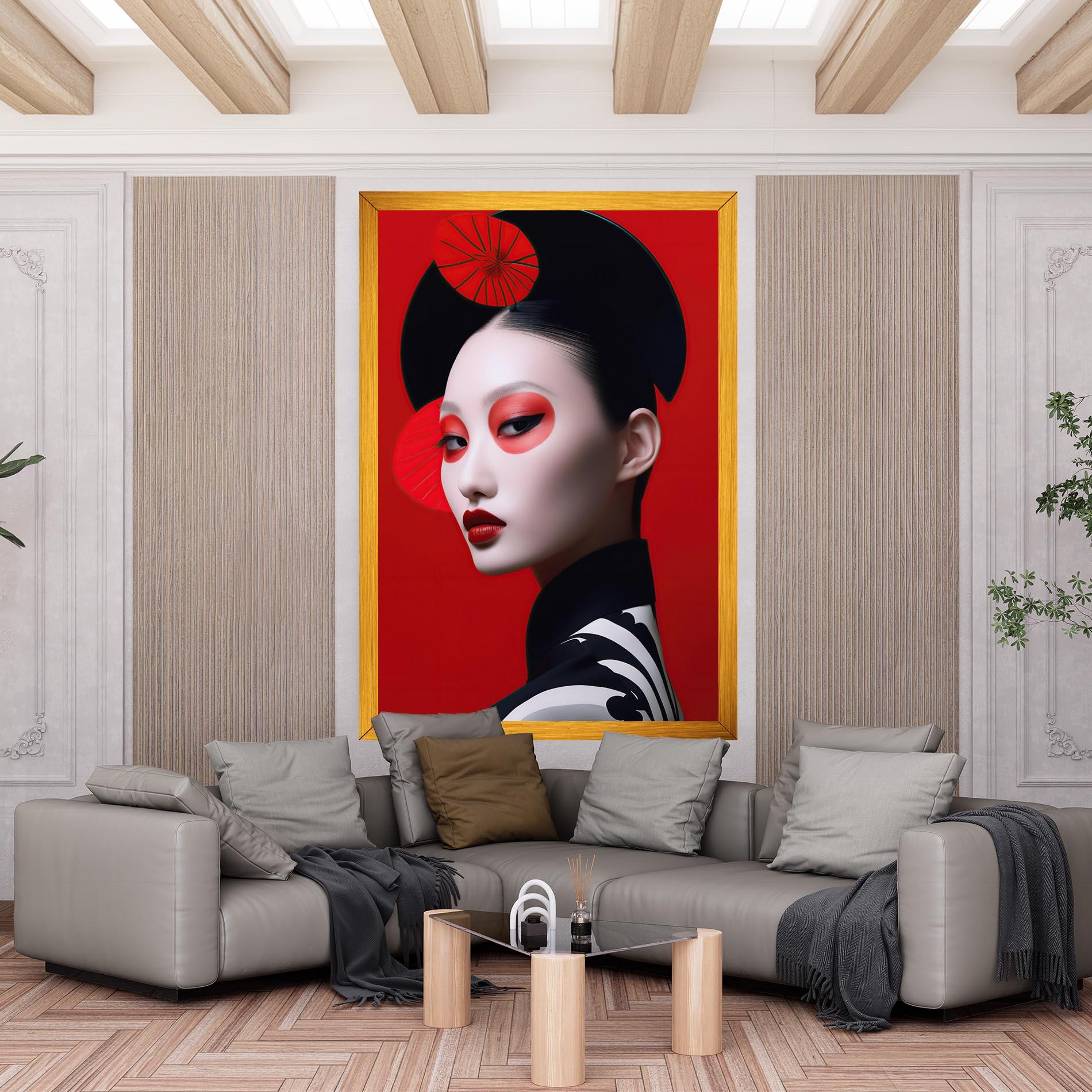 Tablou Canvas Asiatic Red Makeup mockup 6