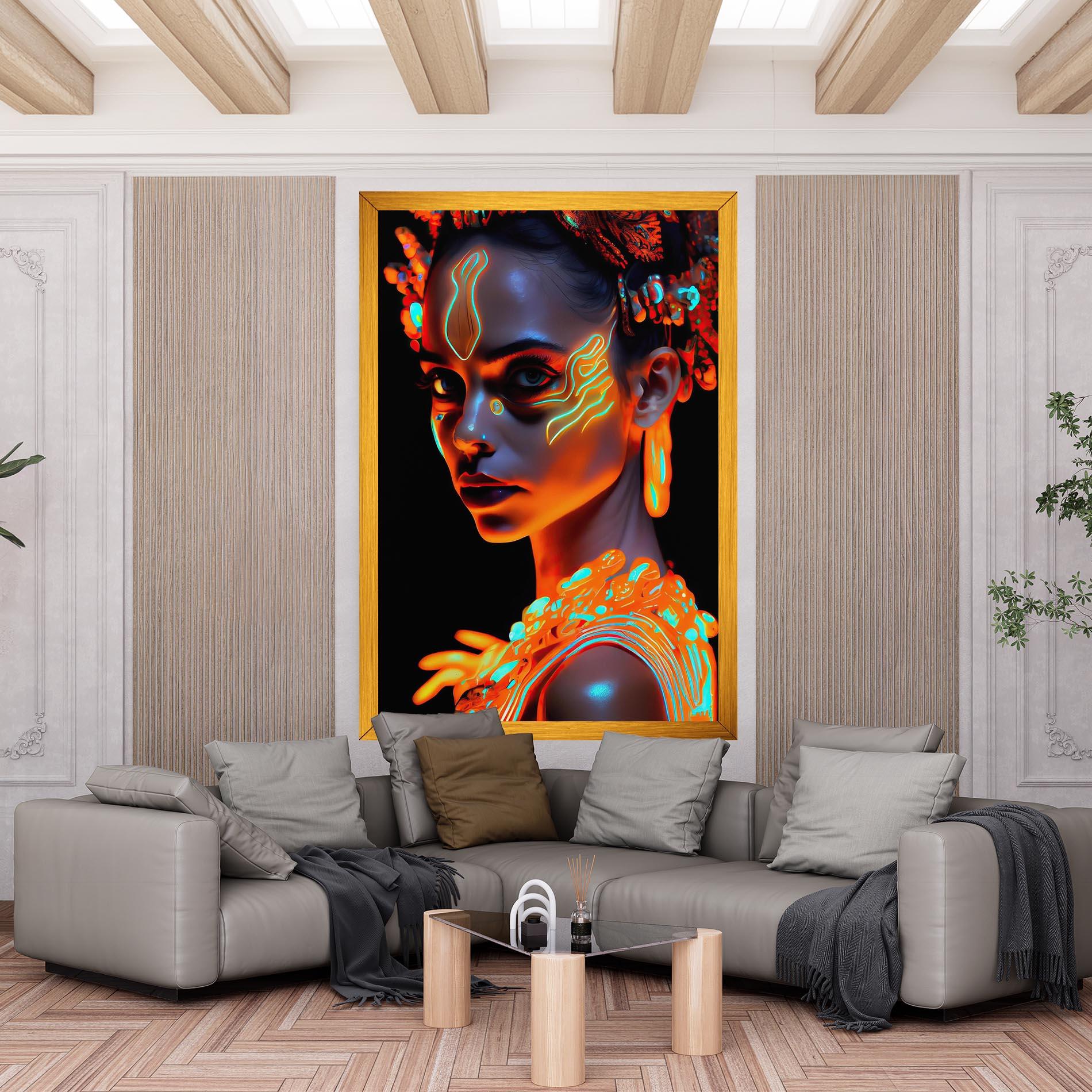 Tablou Canvas Glowing Face Paint mockup 6