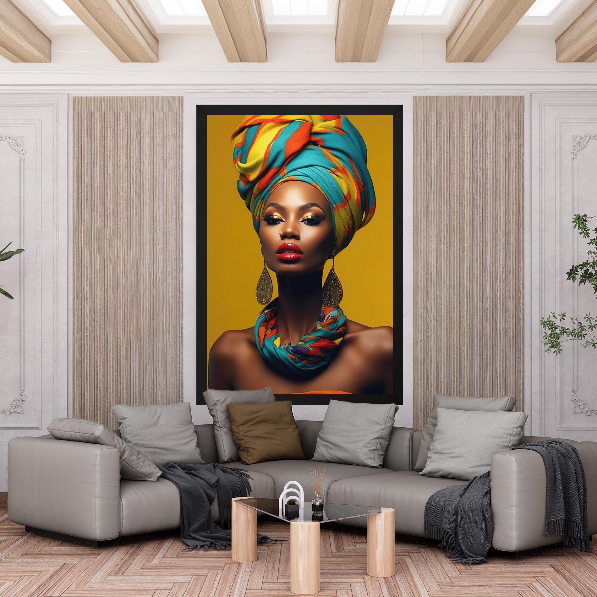 Tablou Canvas African Yellow Portrait mockup 6