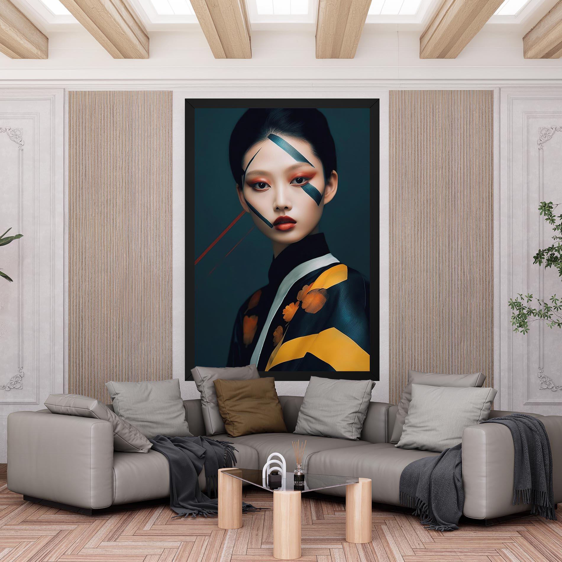 Tablou Canvas Asian Painted Woman mockup 6