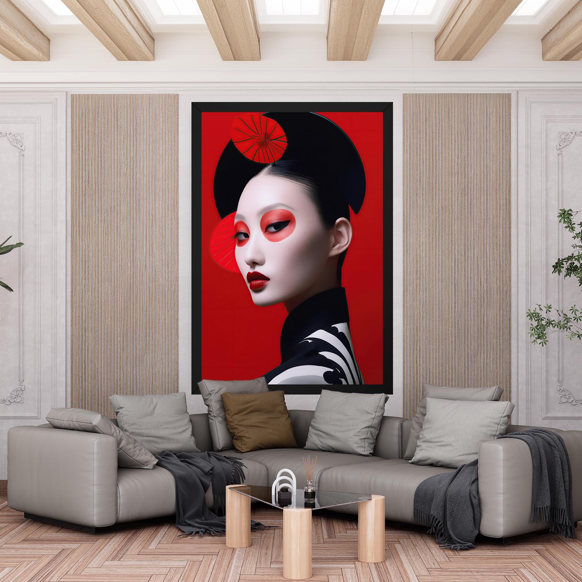 Tablou Canvas Asiatic Red Makeup mockup 6