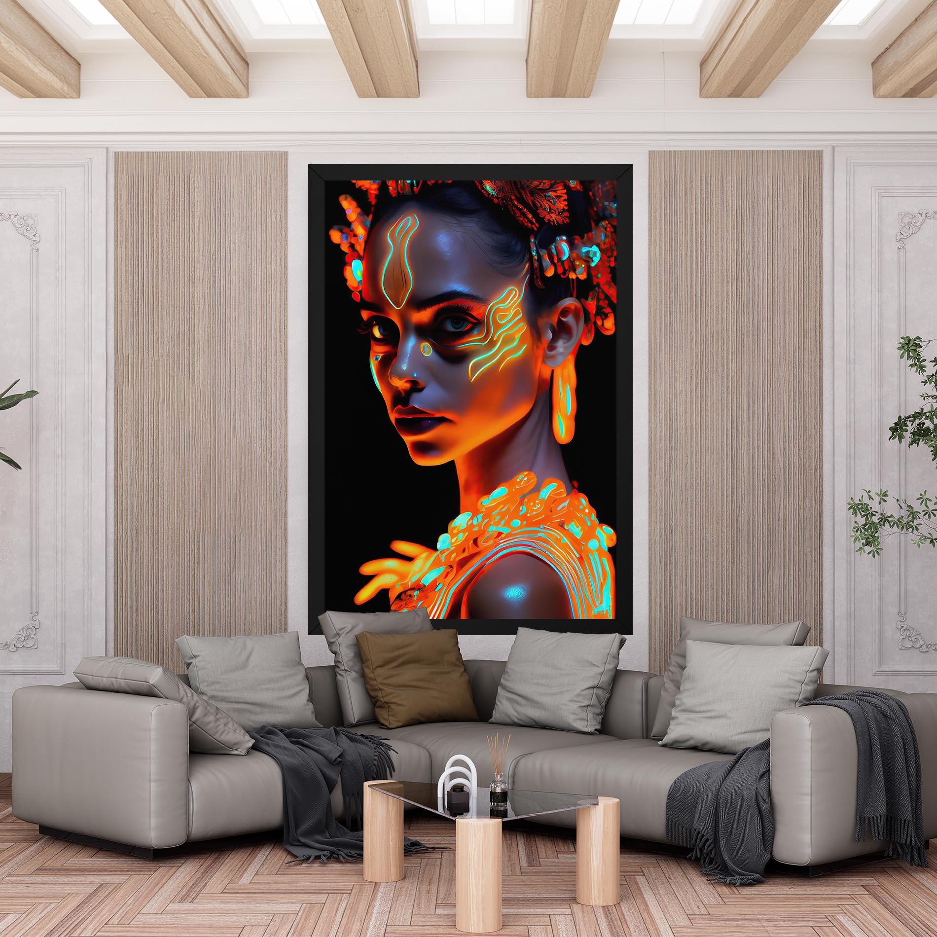 Tablou Canvas Glowing Face Paint mockup 6