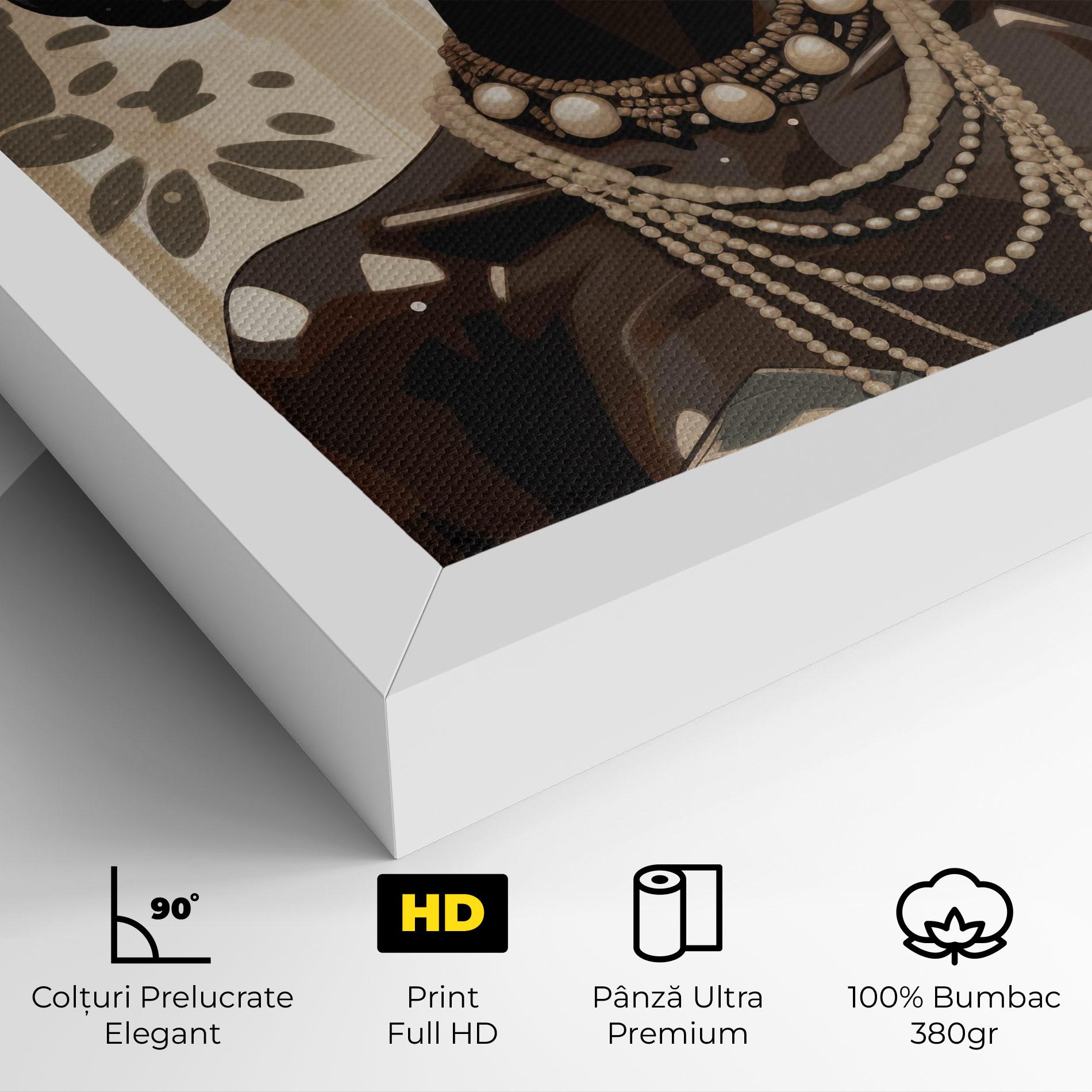Tablou Canvas African Woman On Cream mockup 4