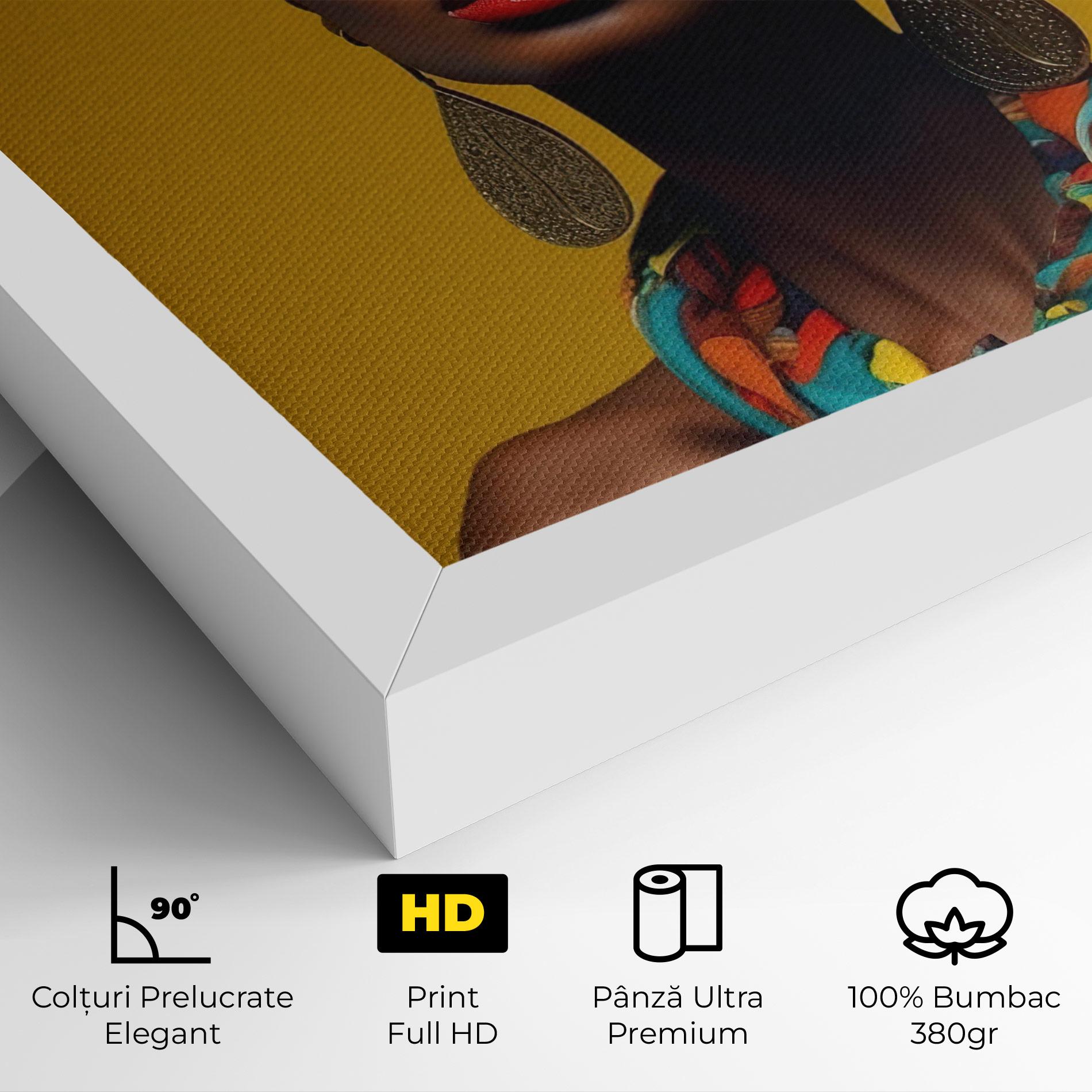 Tablou Canvas African Yellow Portrait mockup 4