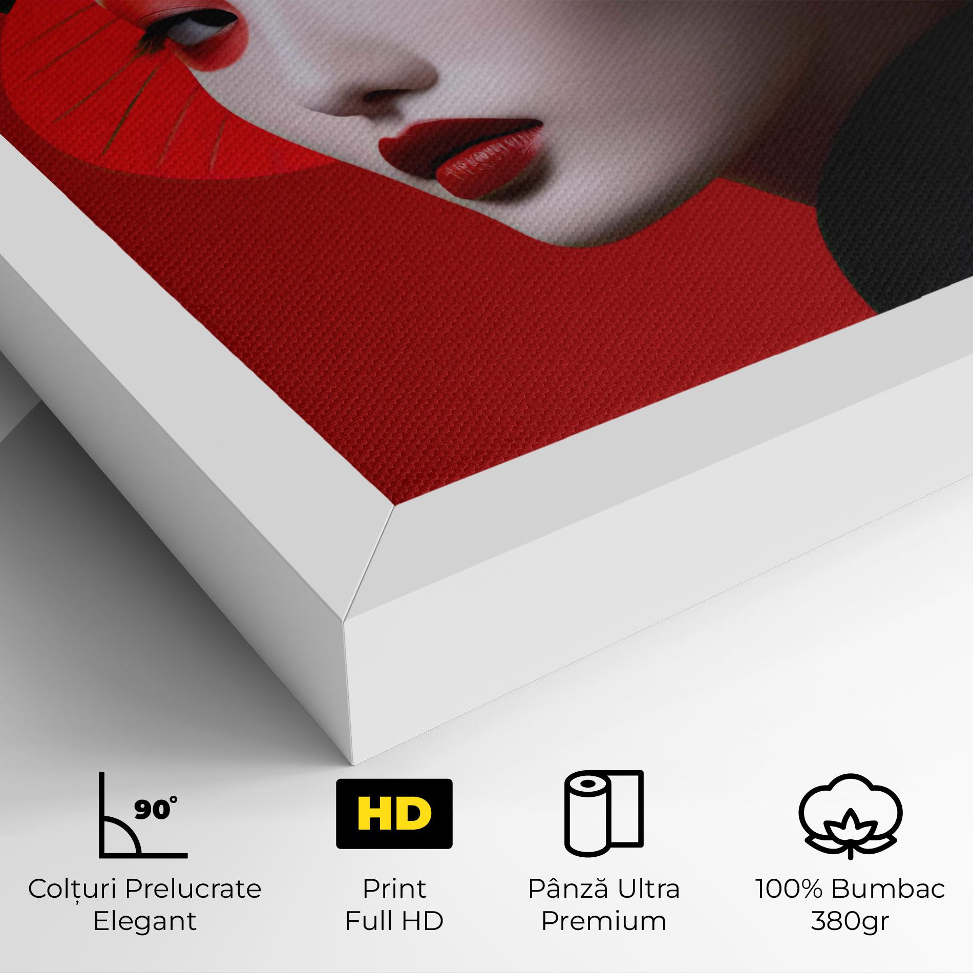 Tablou Canvas Asiatic Red Makeup mockup 4