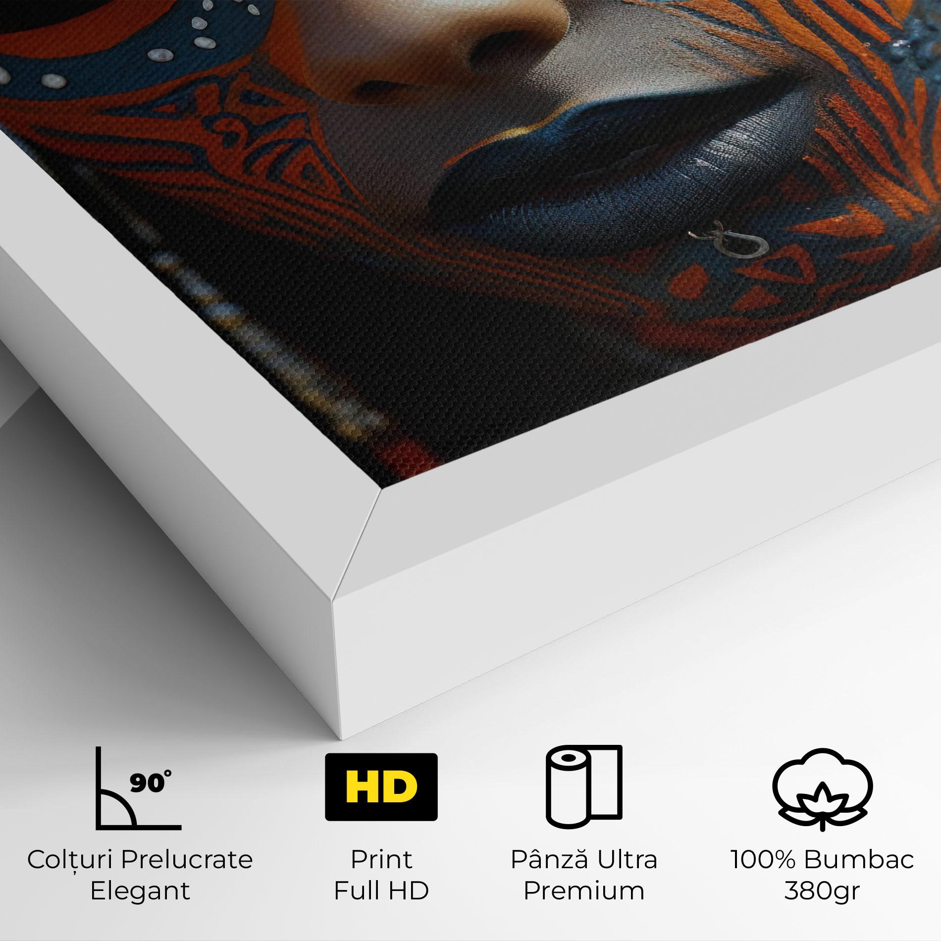 Tablou Canvas Orange Tribal Paint mockup 4