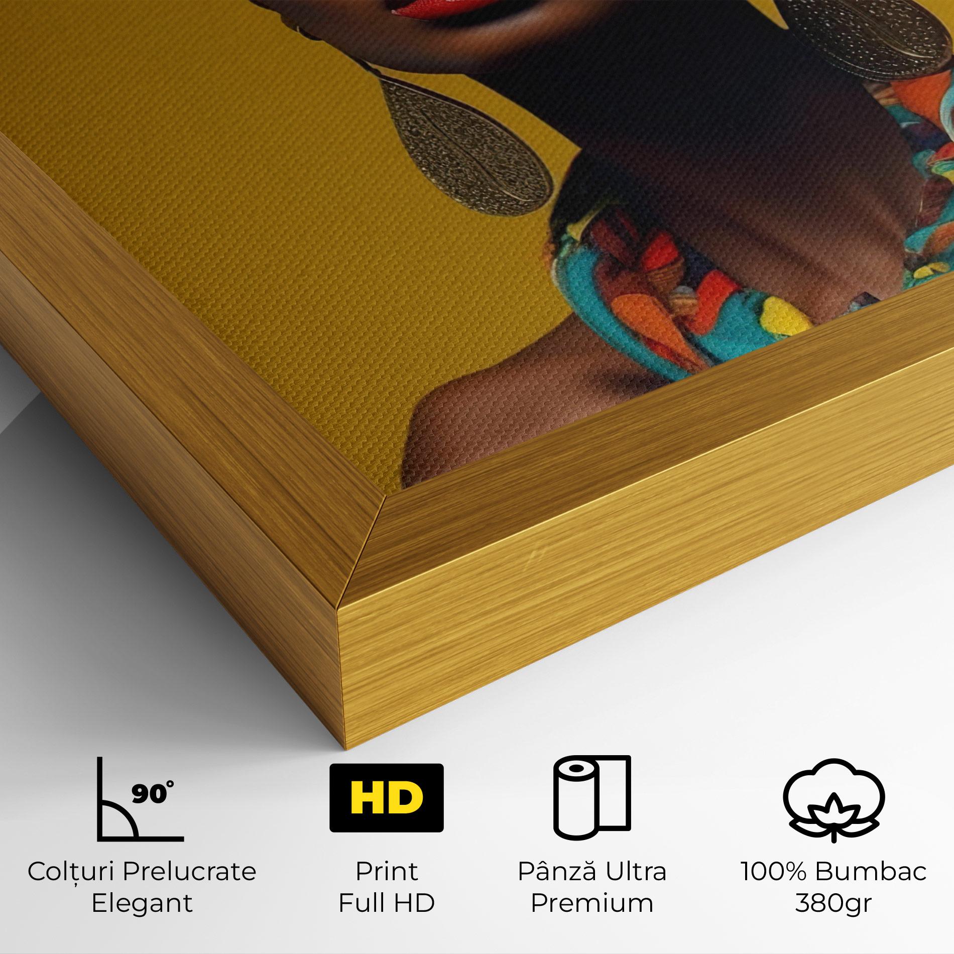 Tablou Canvas African Yellow Portrait mockup 4