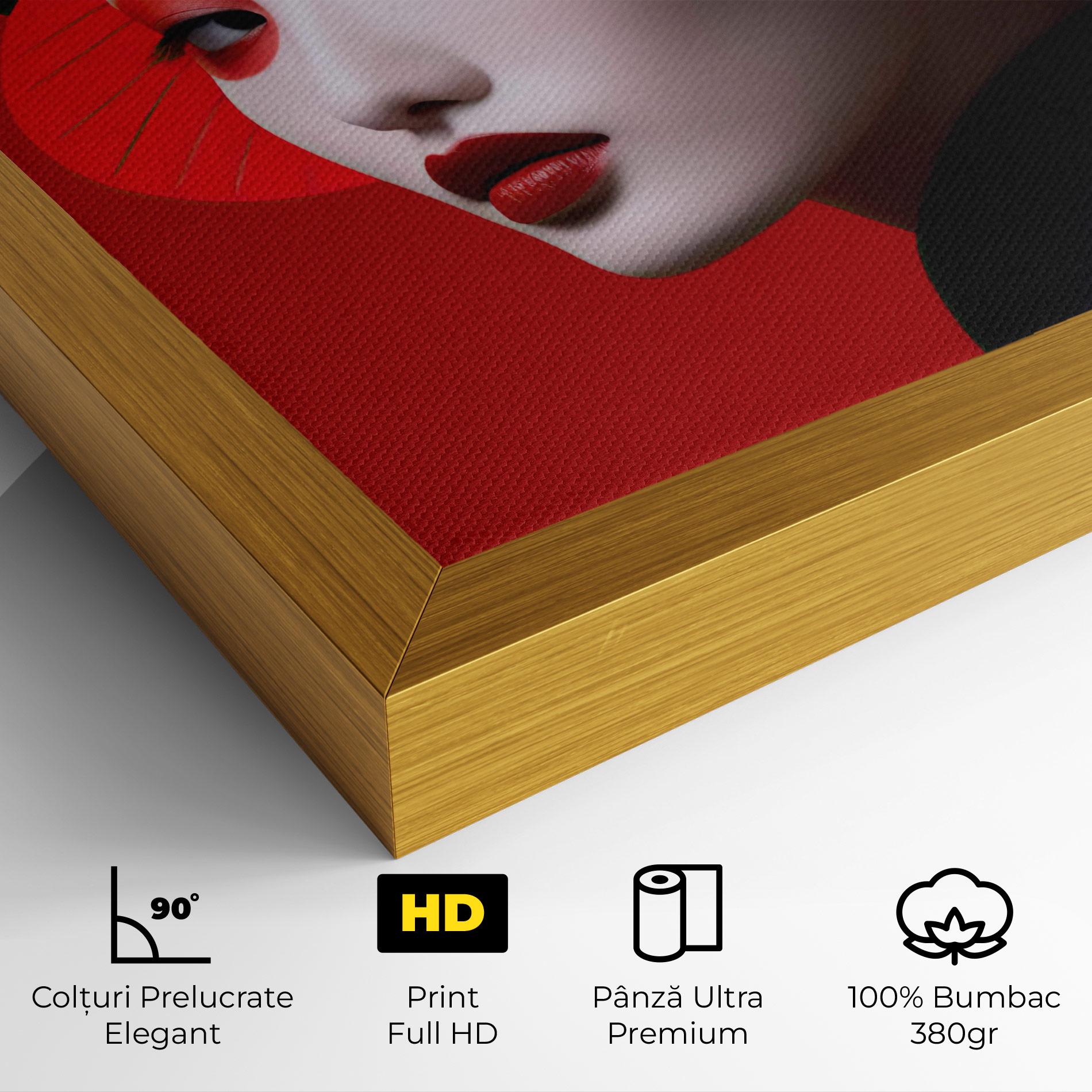 Tablou Canvas Asiatic Red Makeup mockup 4