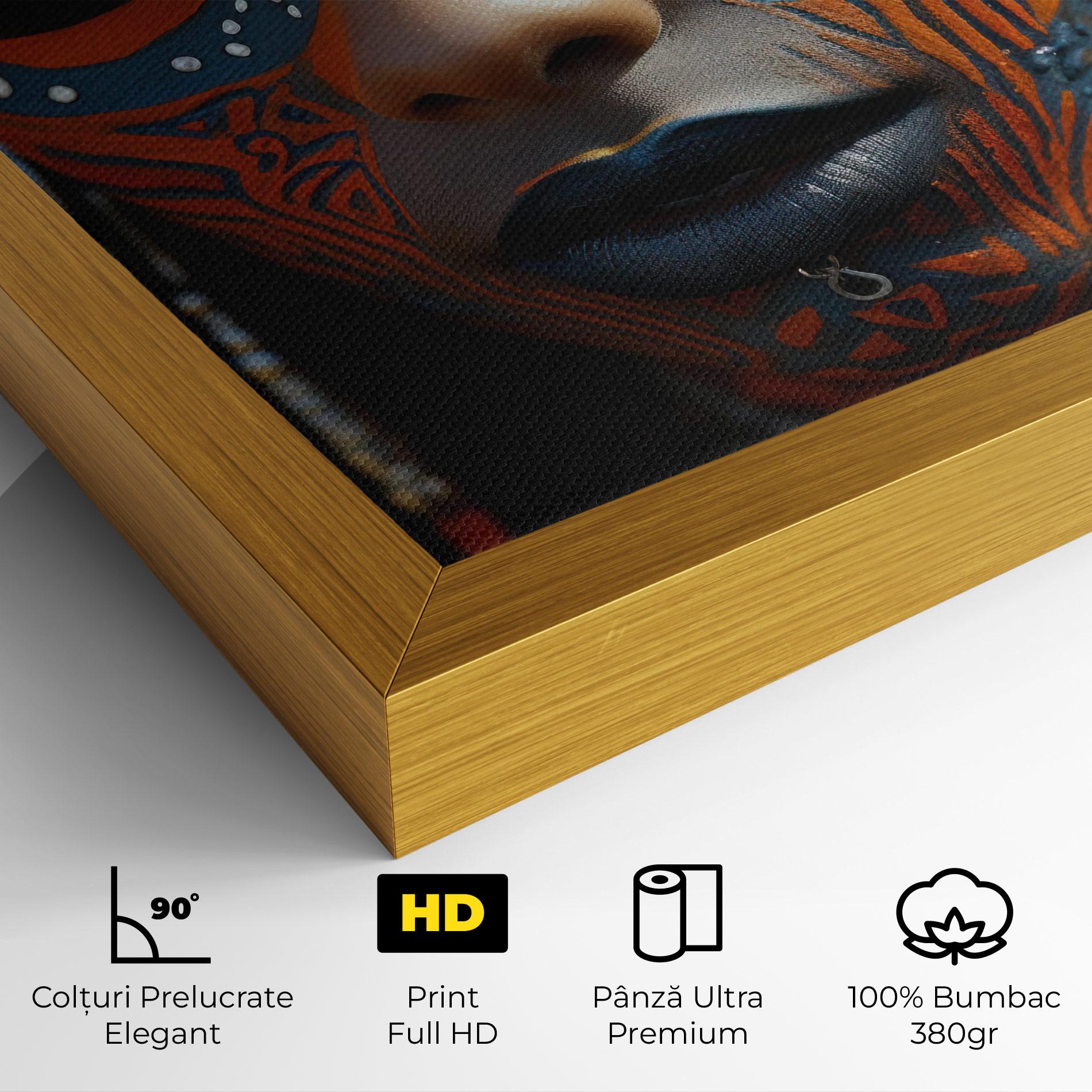 Tablou Canvas Orange Tribal Paint mockup 4
