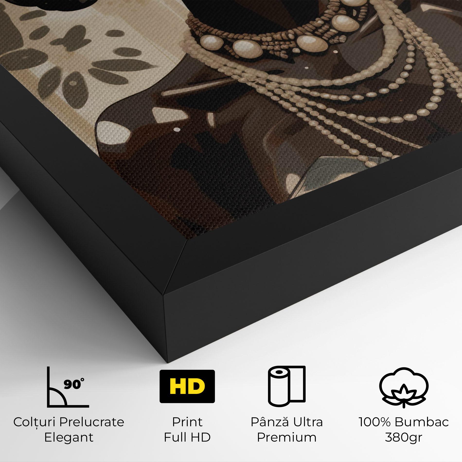 Tablou Canvas African Woman On Cream mockup 4