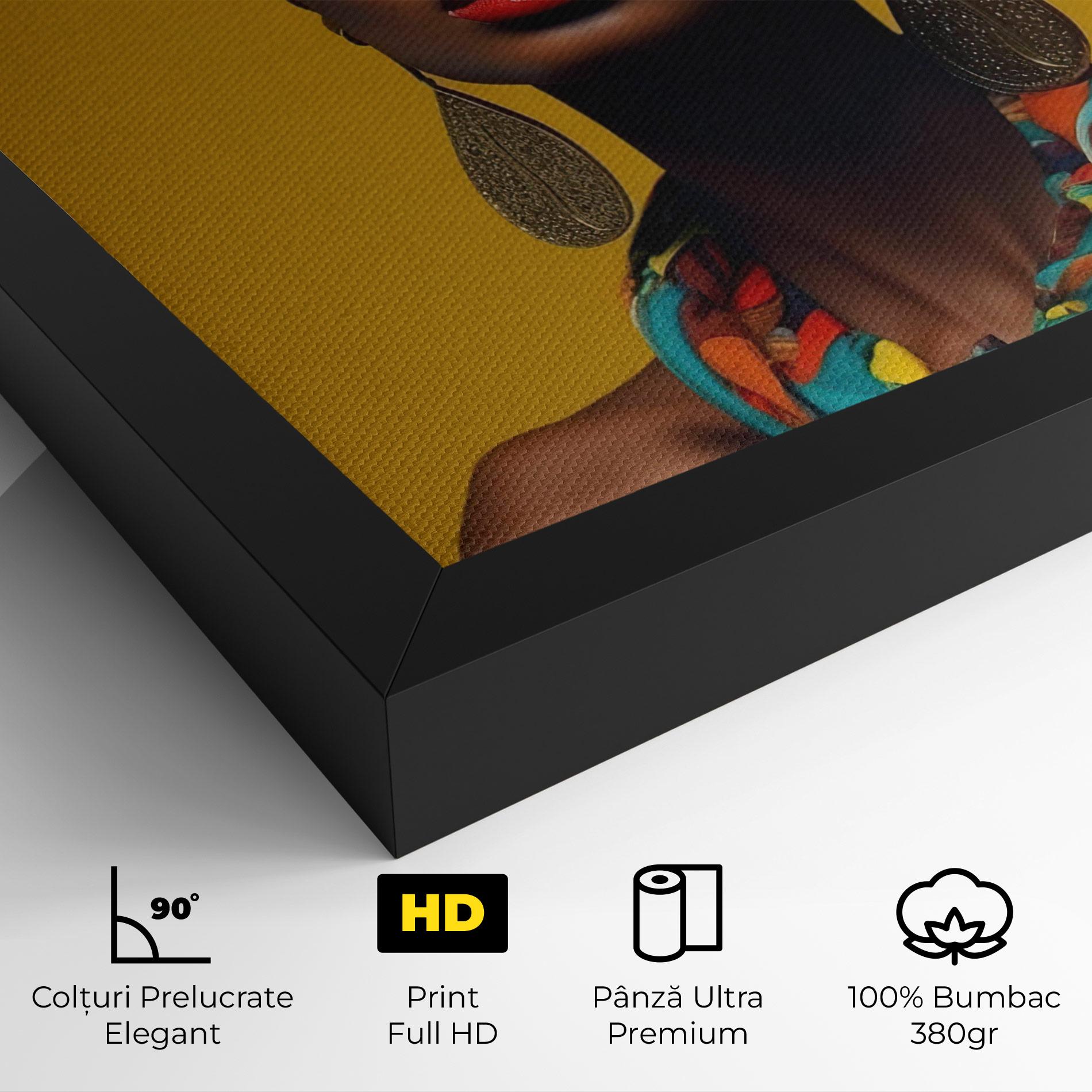 Tablou Canvas African Yellow Portrait mockup 4