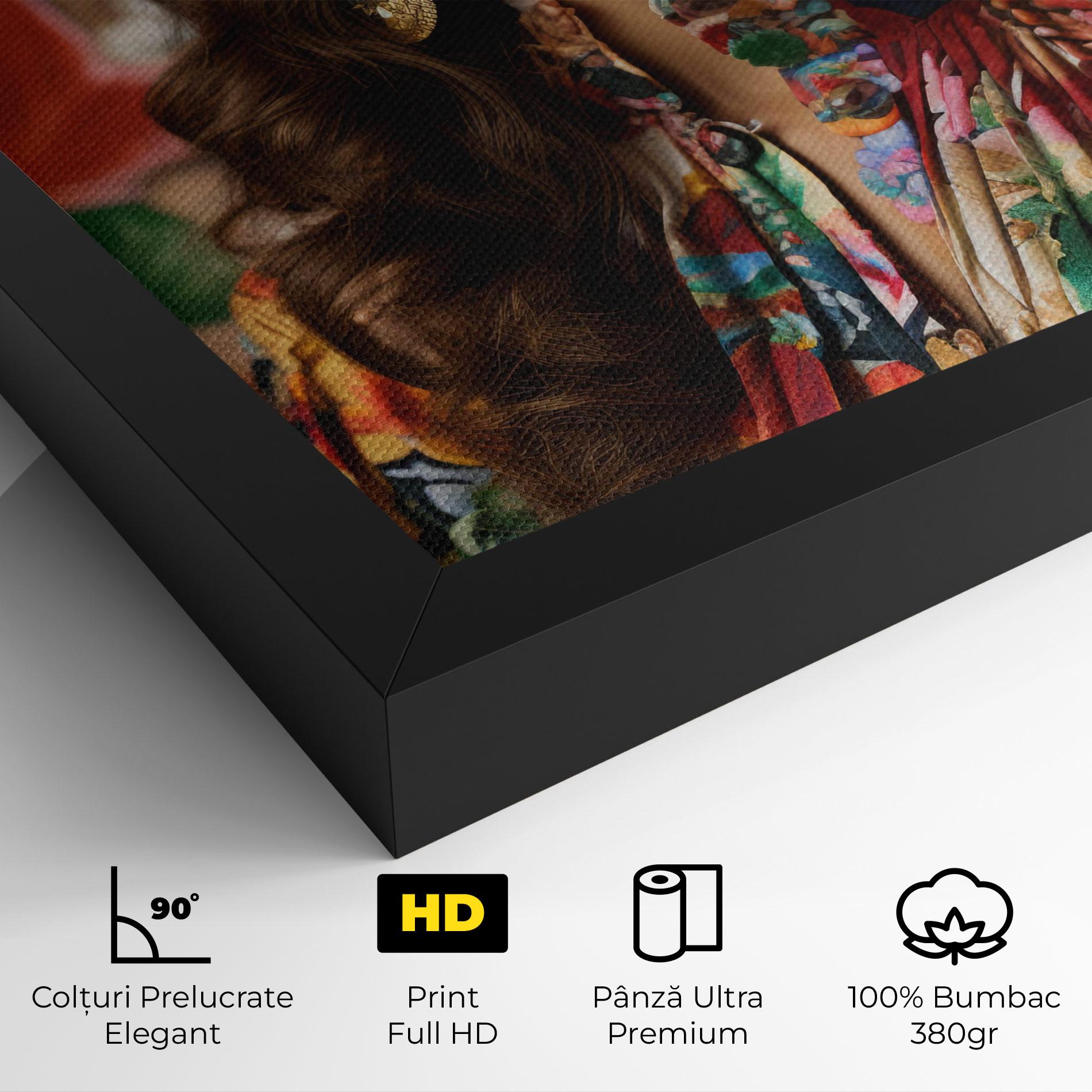 Tablou Canvas Floral Dress Long Hair mockup 4